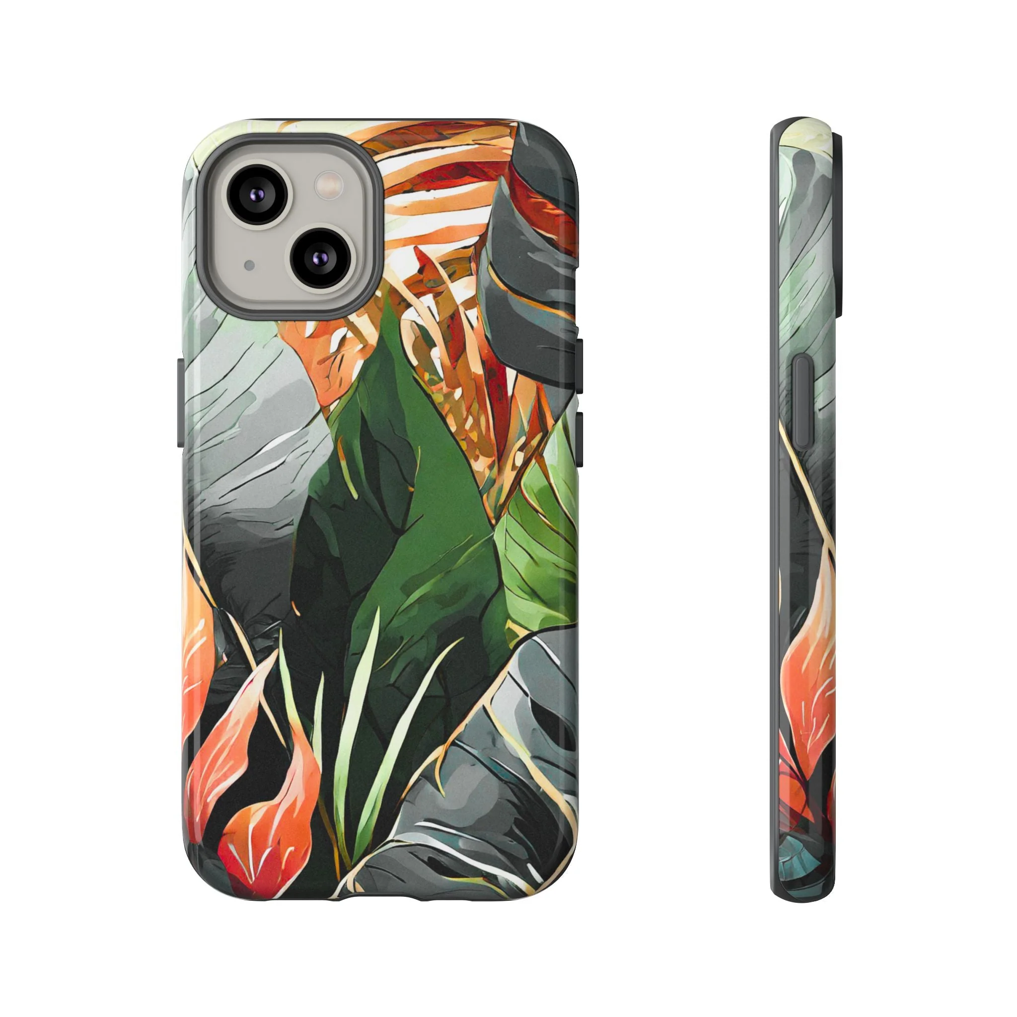 Tropical Leaf Tough Phone Case - Image 21