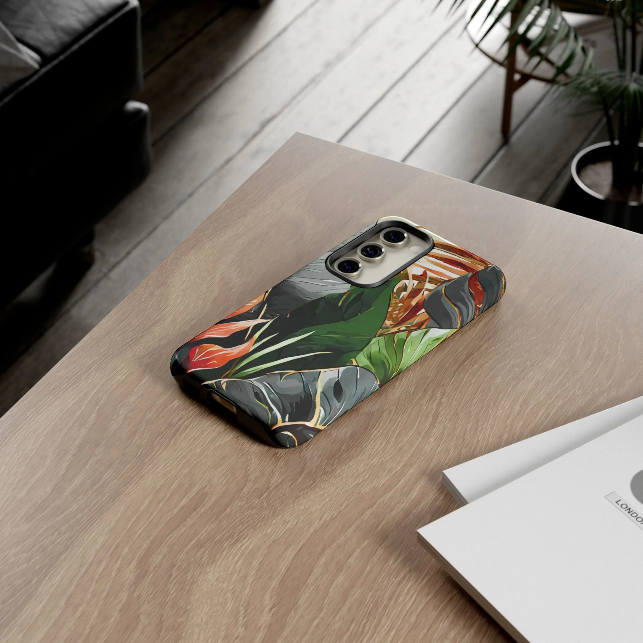 Tropical Leaf Tough Phone Case - Image 61