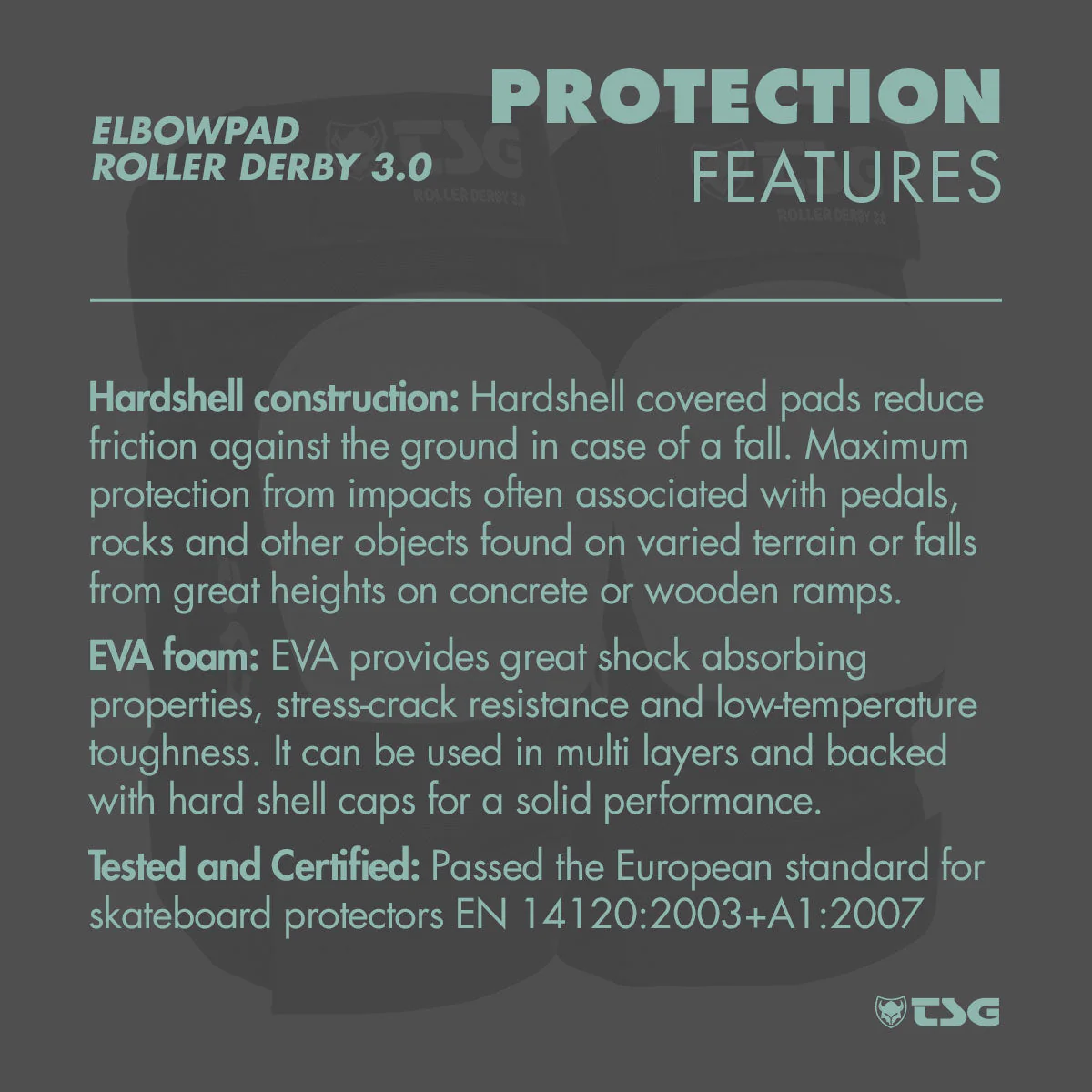 TSG - Elbowpad Roller Derby 3.0 - Black (Roller Skate Elbow Pads) - Image 7