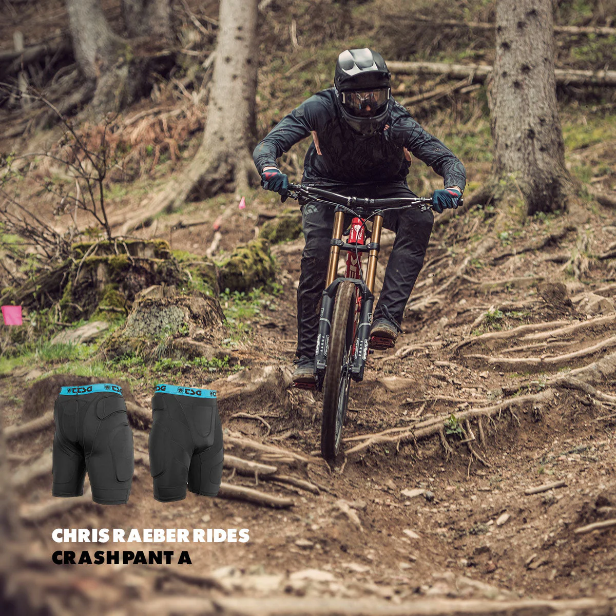 TSG - Protective Shorts - Crash Pant A - Black - Image 7