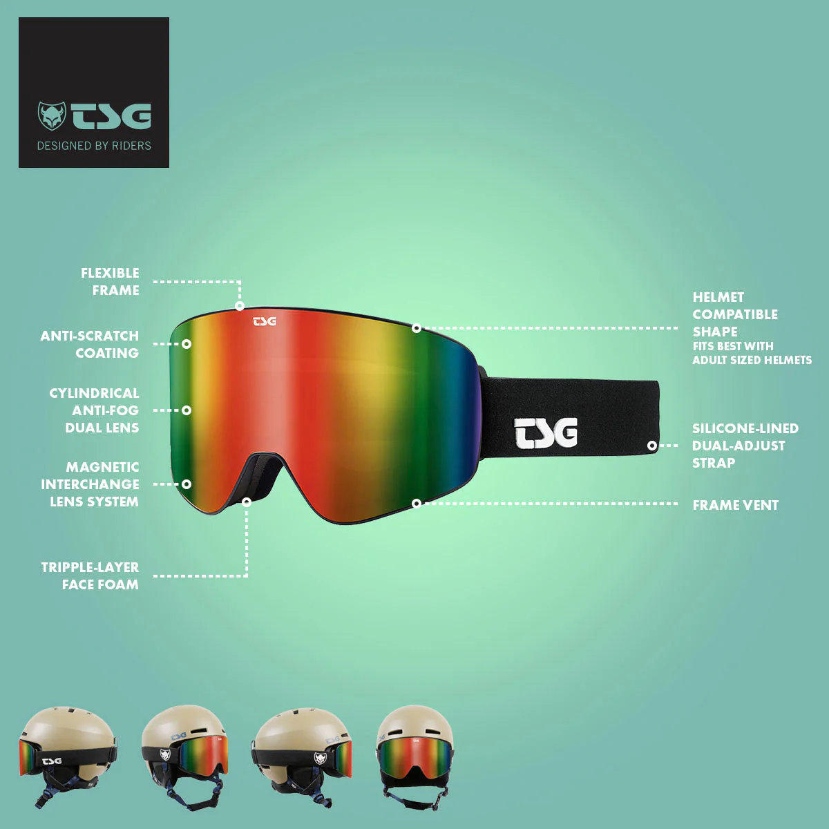 TSG - Winter Goggle - Goggle Four S Pro Design, MK1, One Size - Image 4