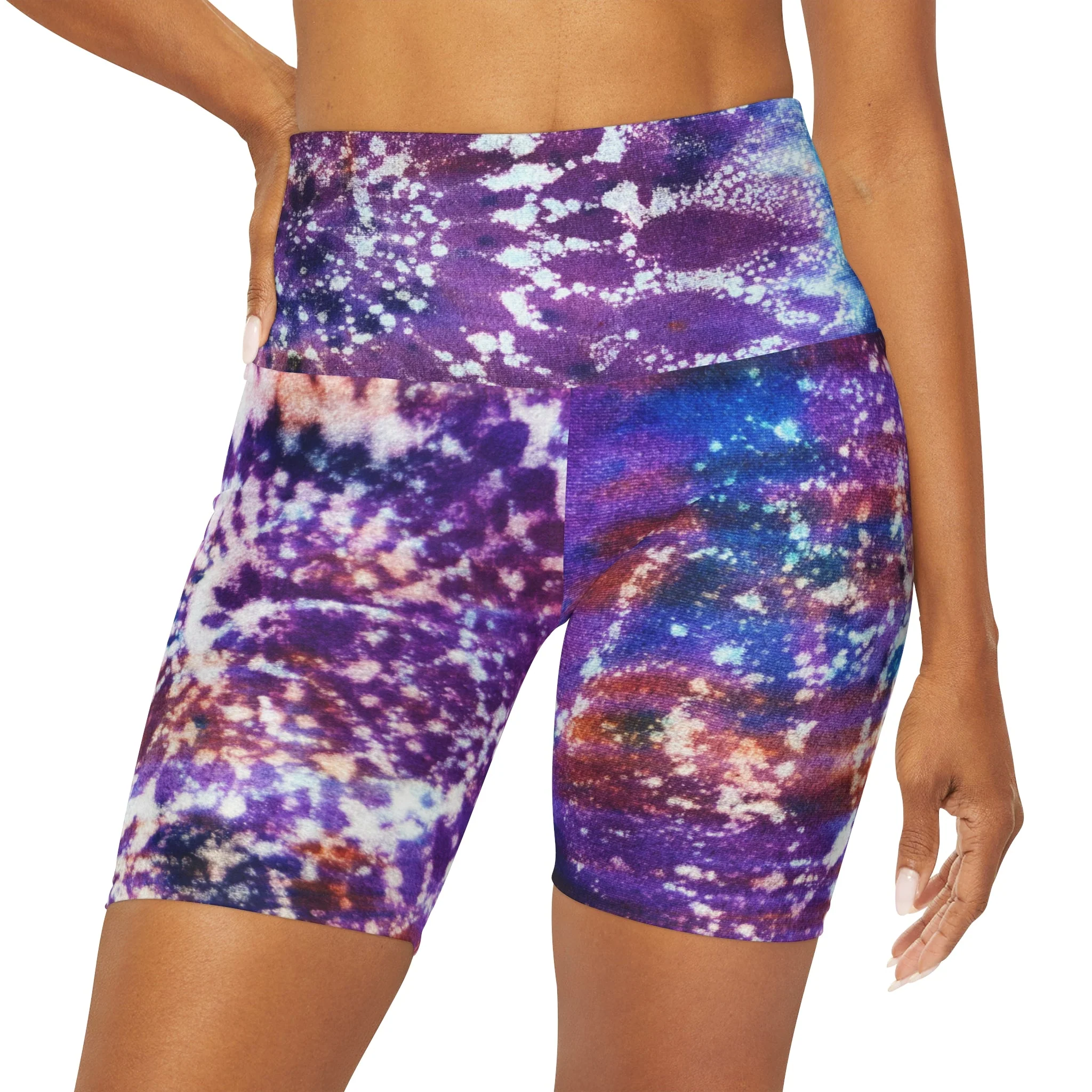 Tye Dye Mandala High Waisted Yoga Shorts - Image 6