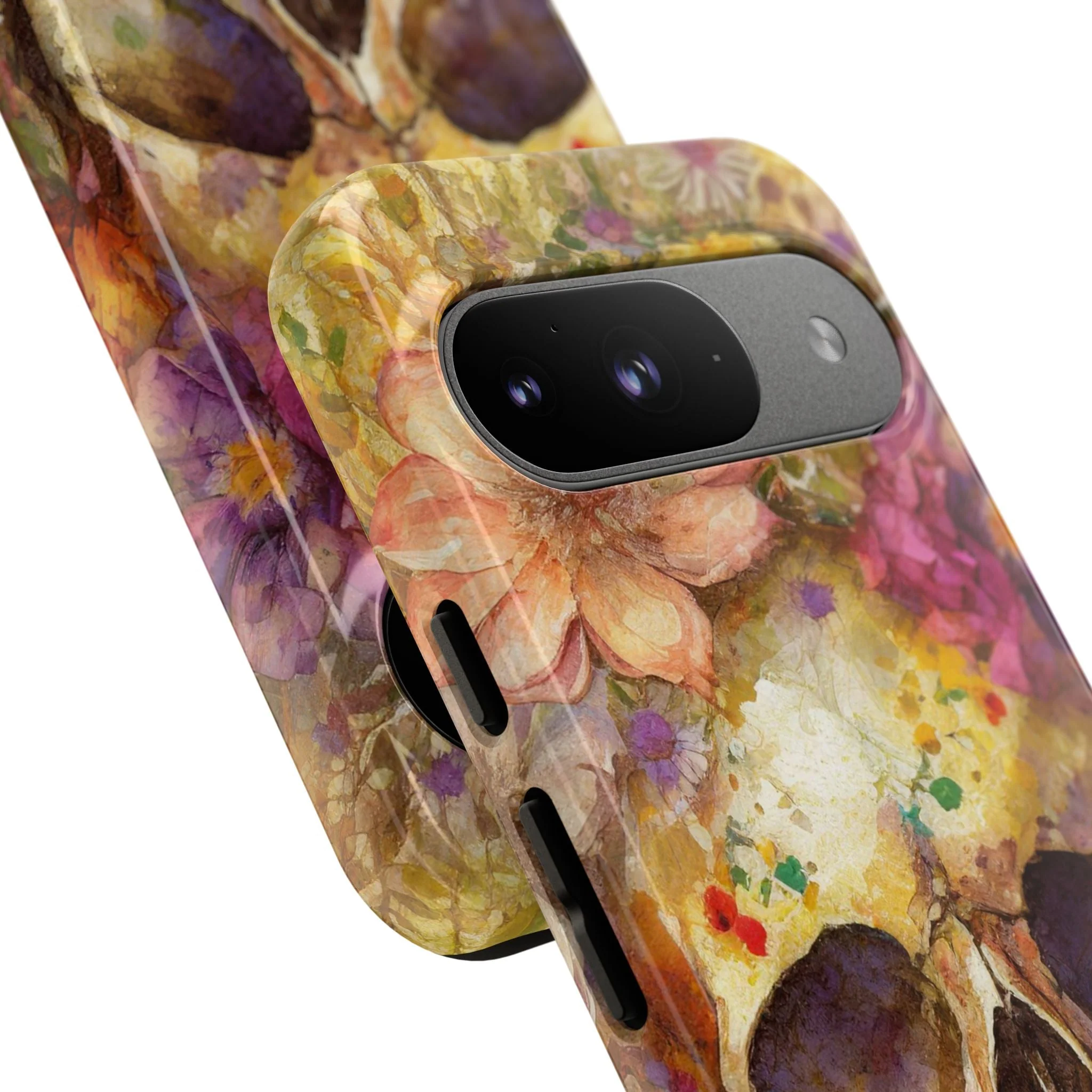 Unique Floral Skull Tough Phone Case - Image 121