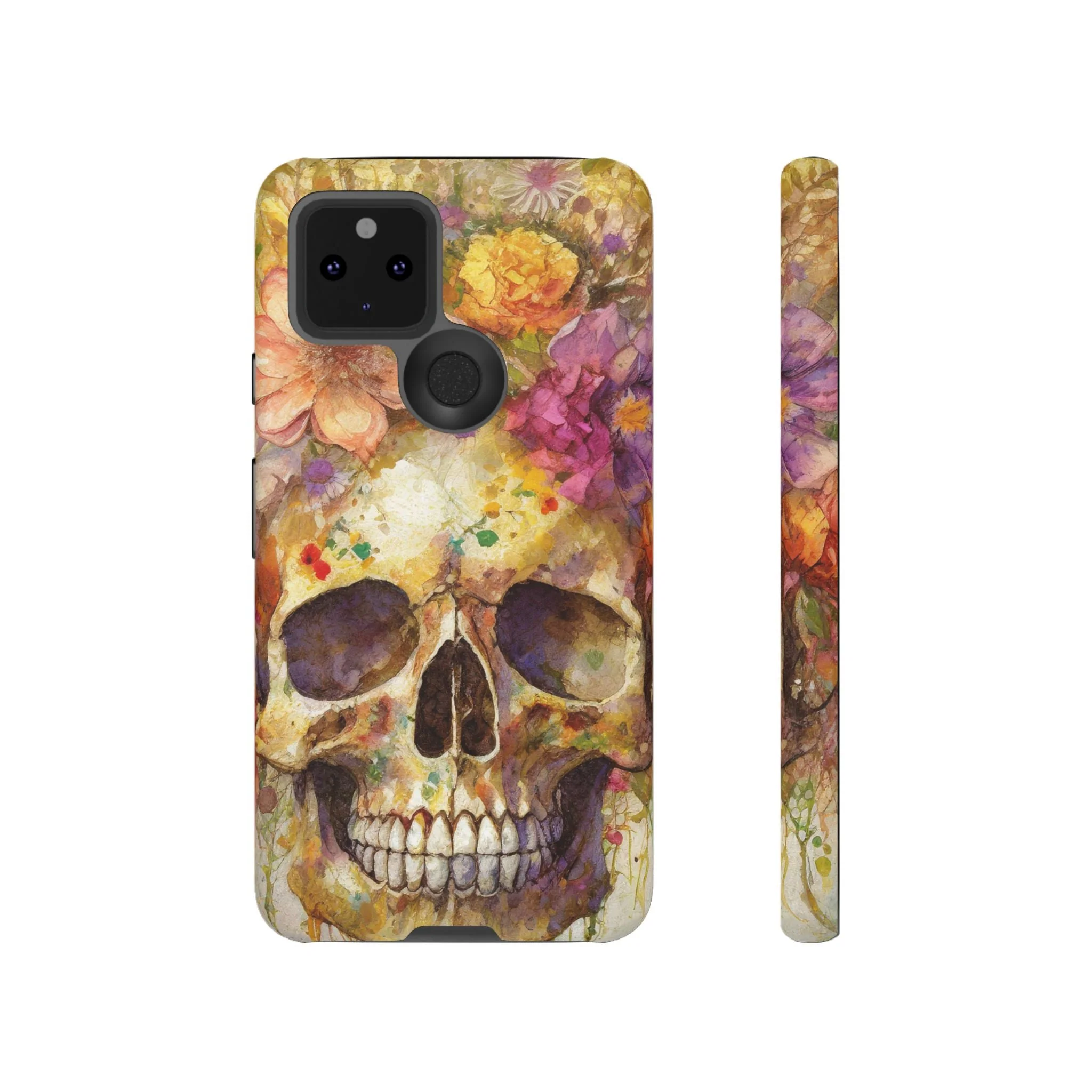 Unique Floral Skull Tough Phone Case - Image 20