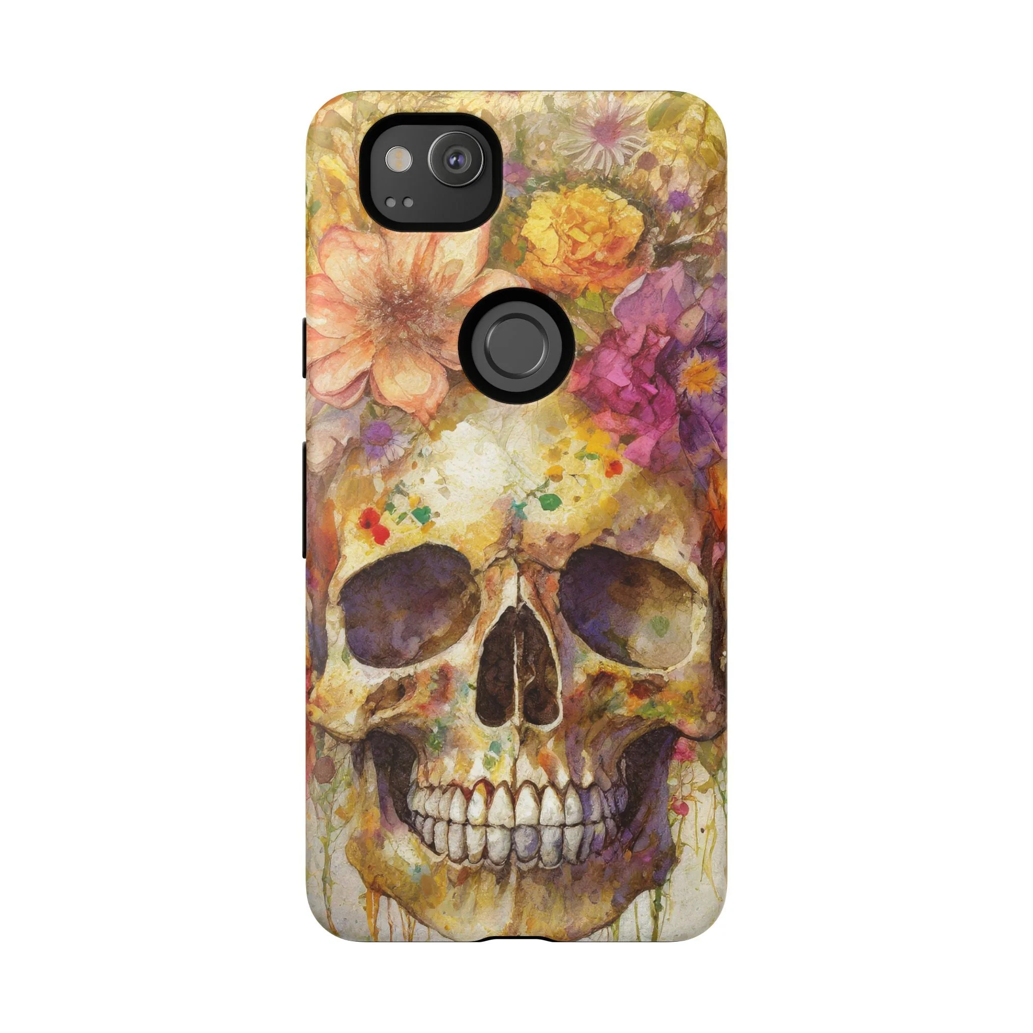 Unique Floral Skull Tough Phone Case - Image 46