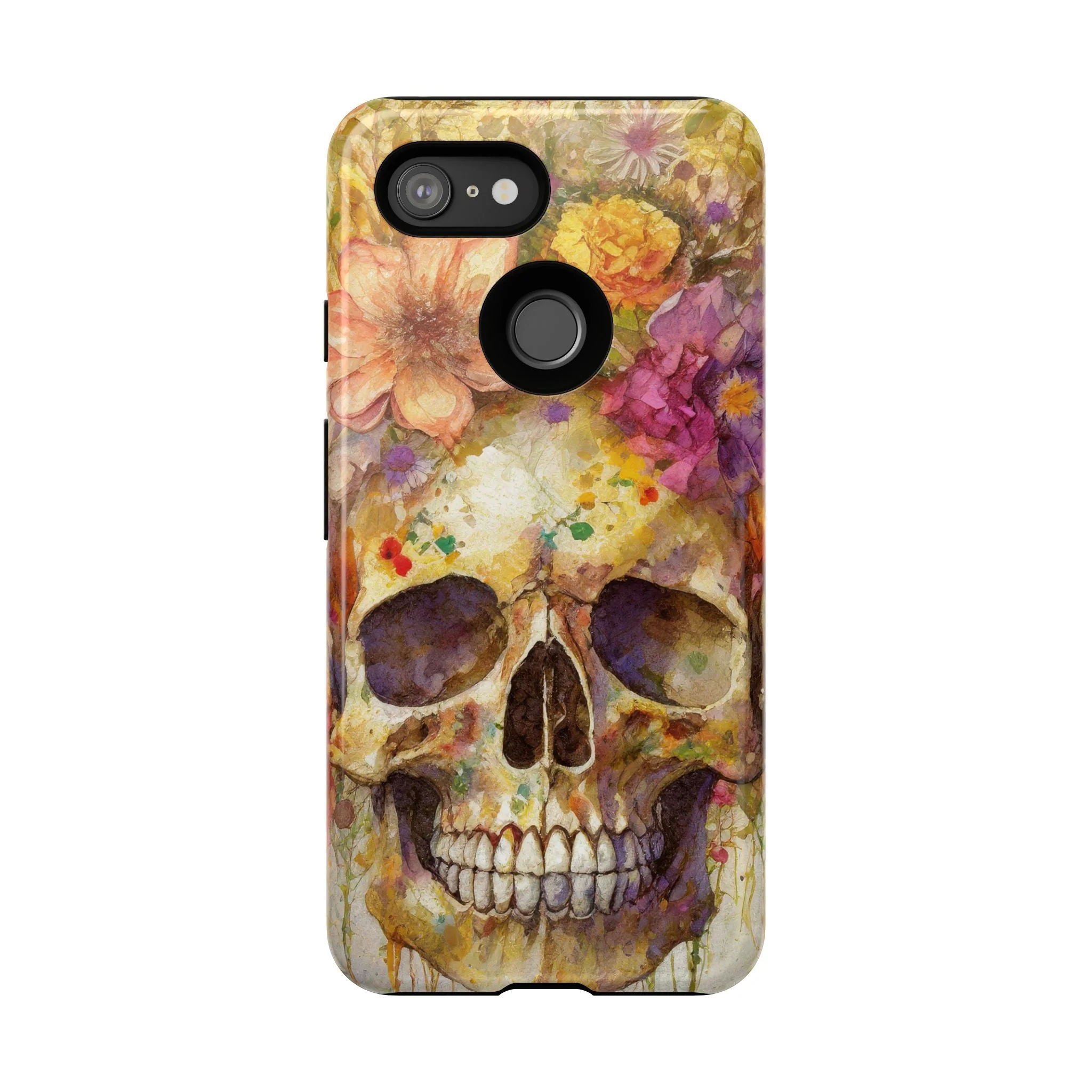 Unique Floral Skull Tough Phone Case - Image 47