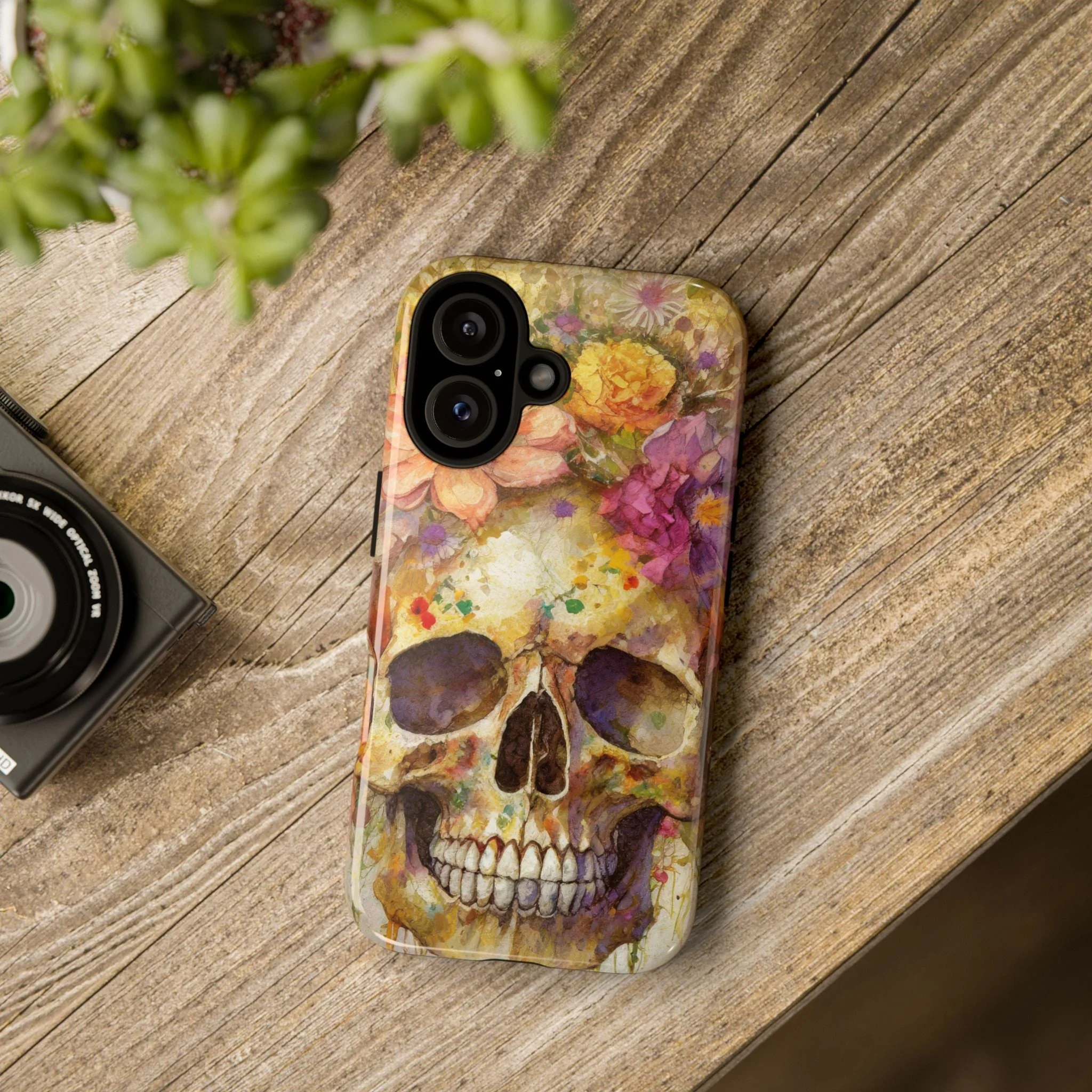 Unique Floral Skull Tough Phone Case - Image 57