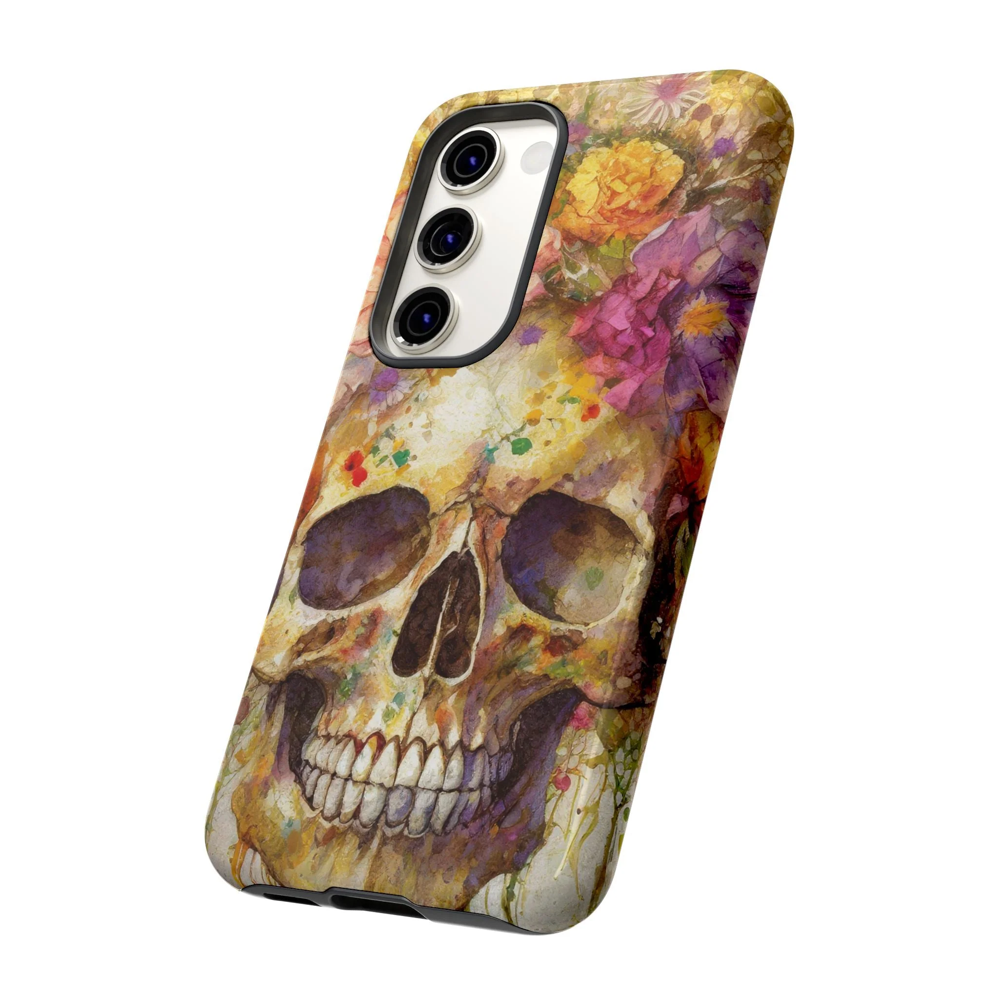 Unique Floral Skull Tough Phone Case - Image 77