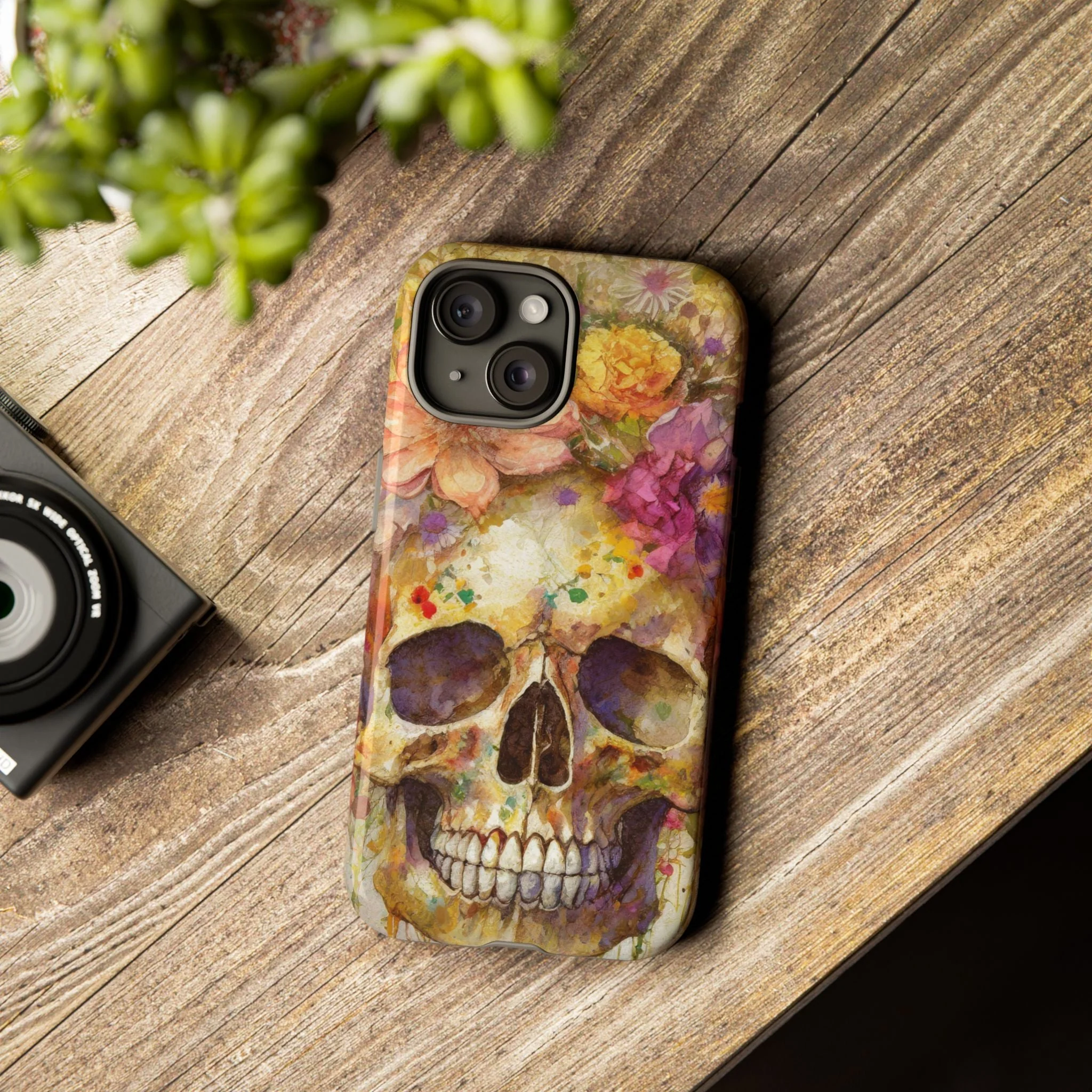 Unique Floral Skull Tough Phone Case - Image 90