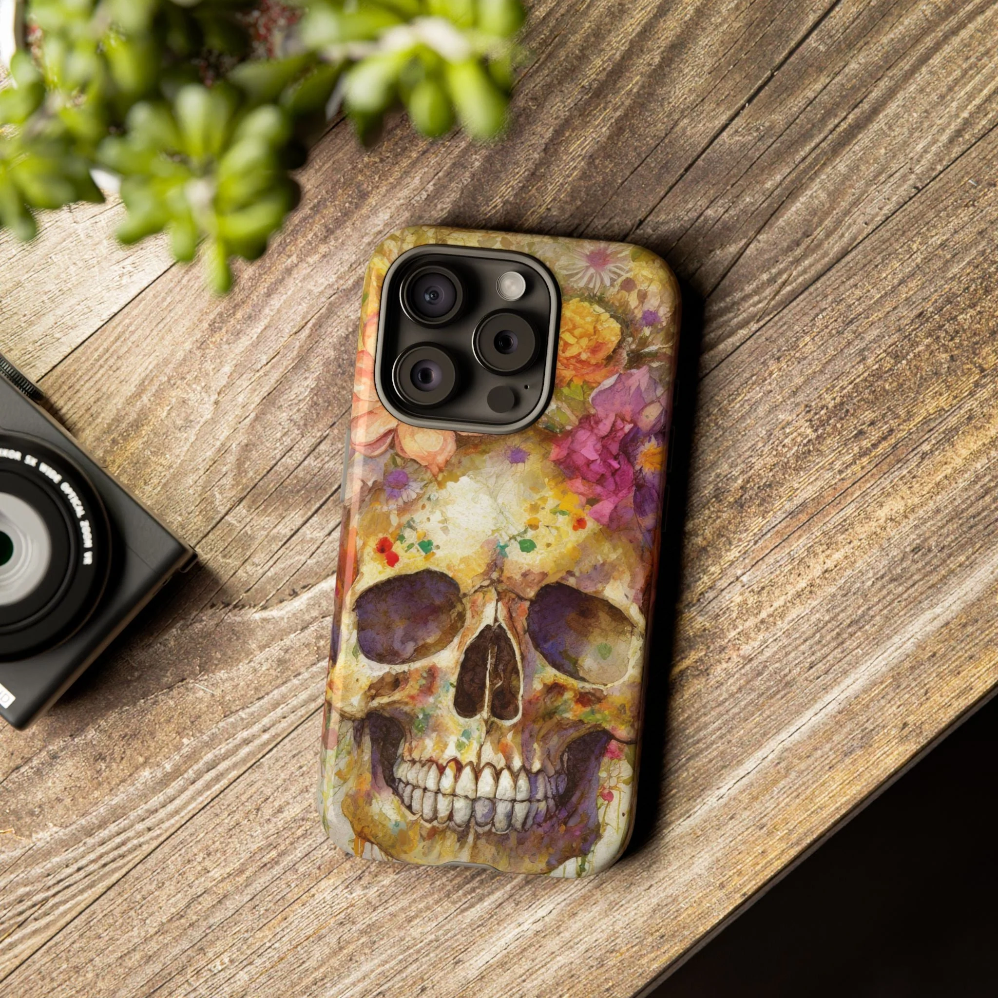 Unique Floral Skull Tough Phone Case - Image 94