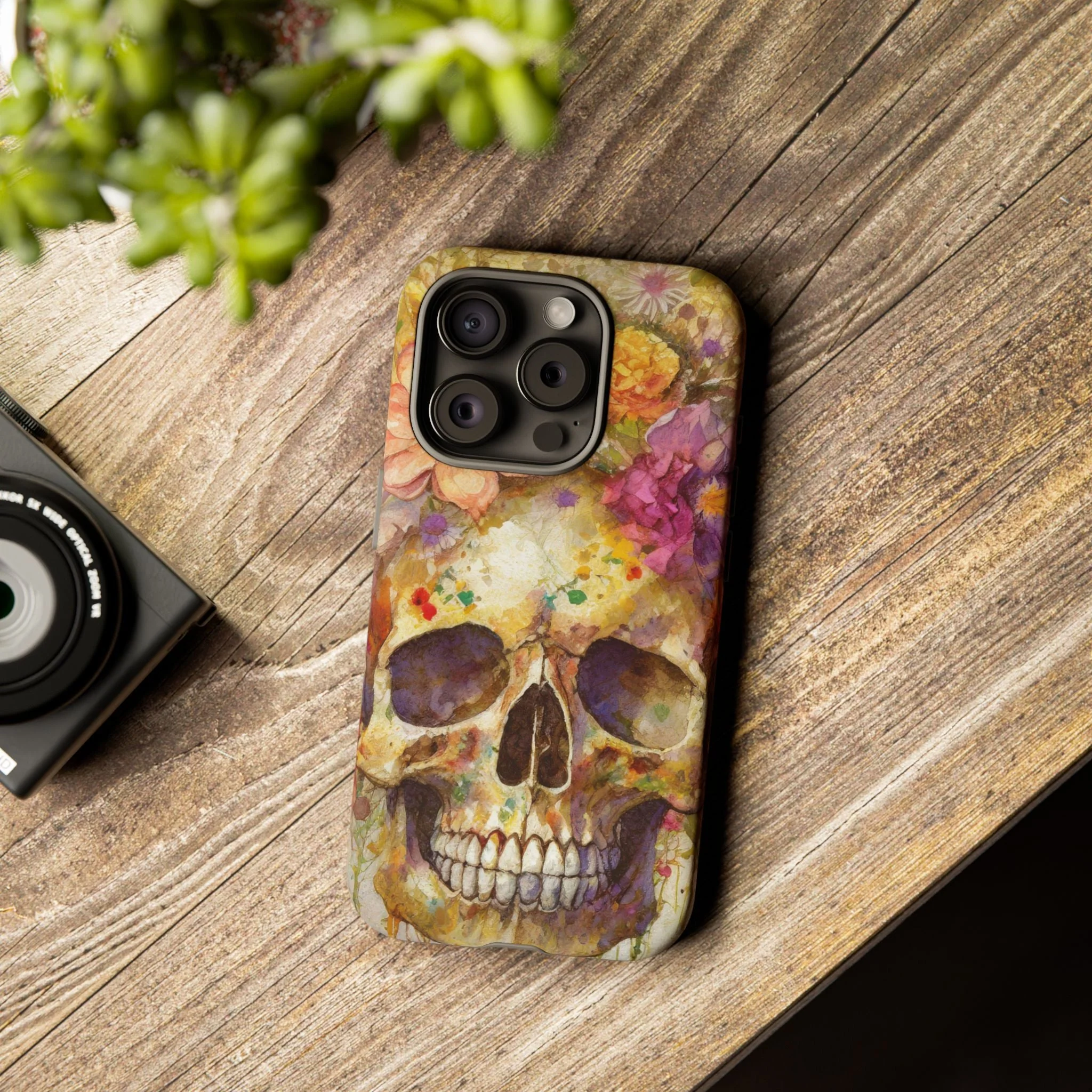 Unique Floral Skull Tough Phone Case - Image 96