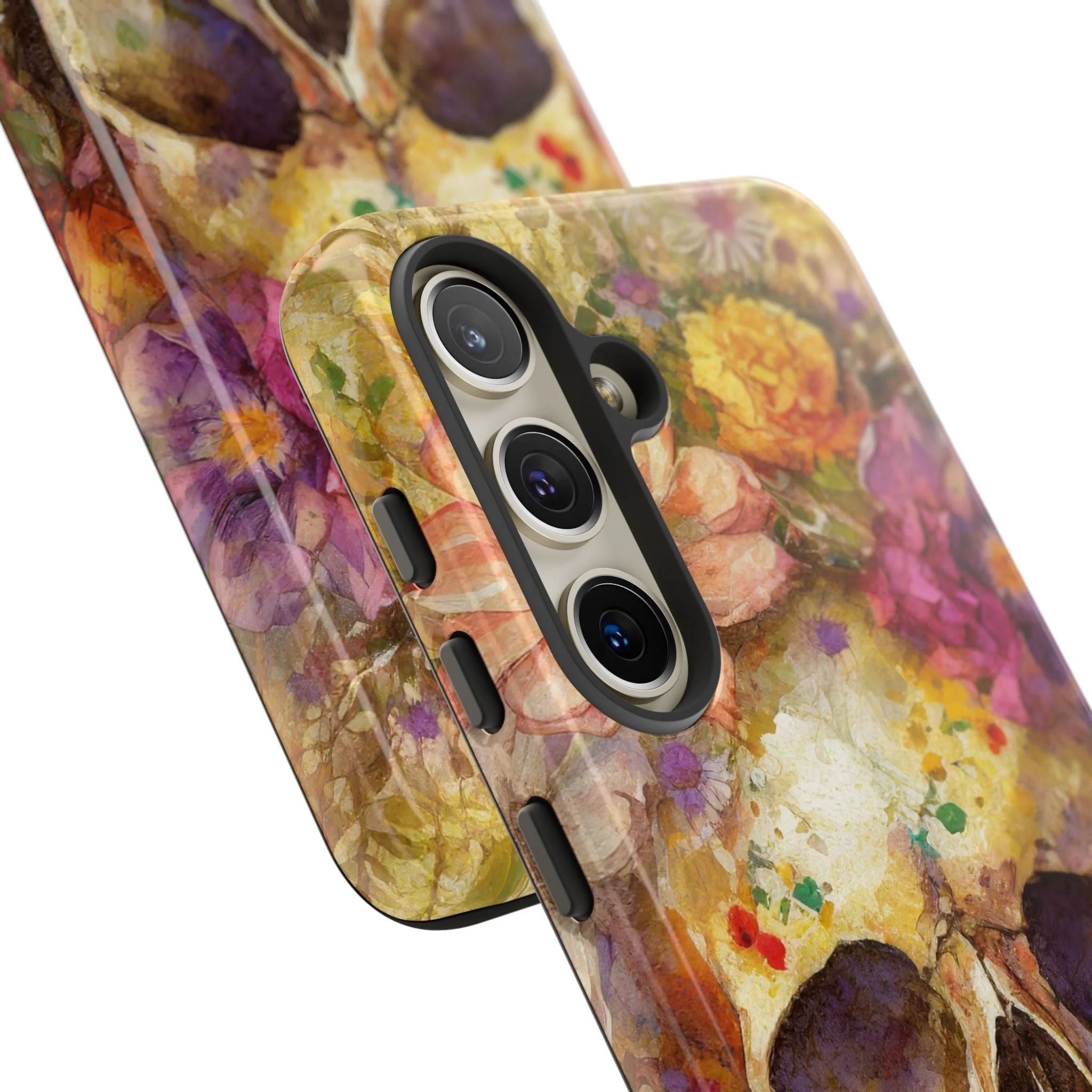 Unique Floral Skull Tough Phone Case - Image 97