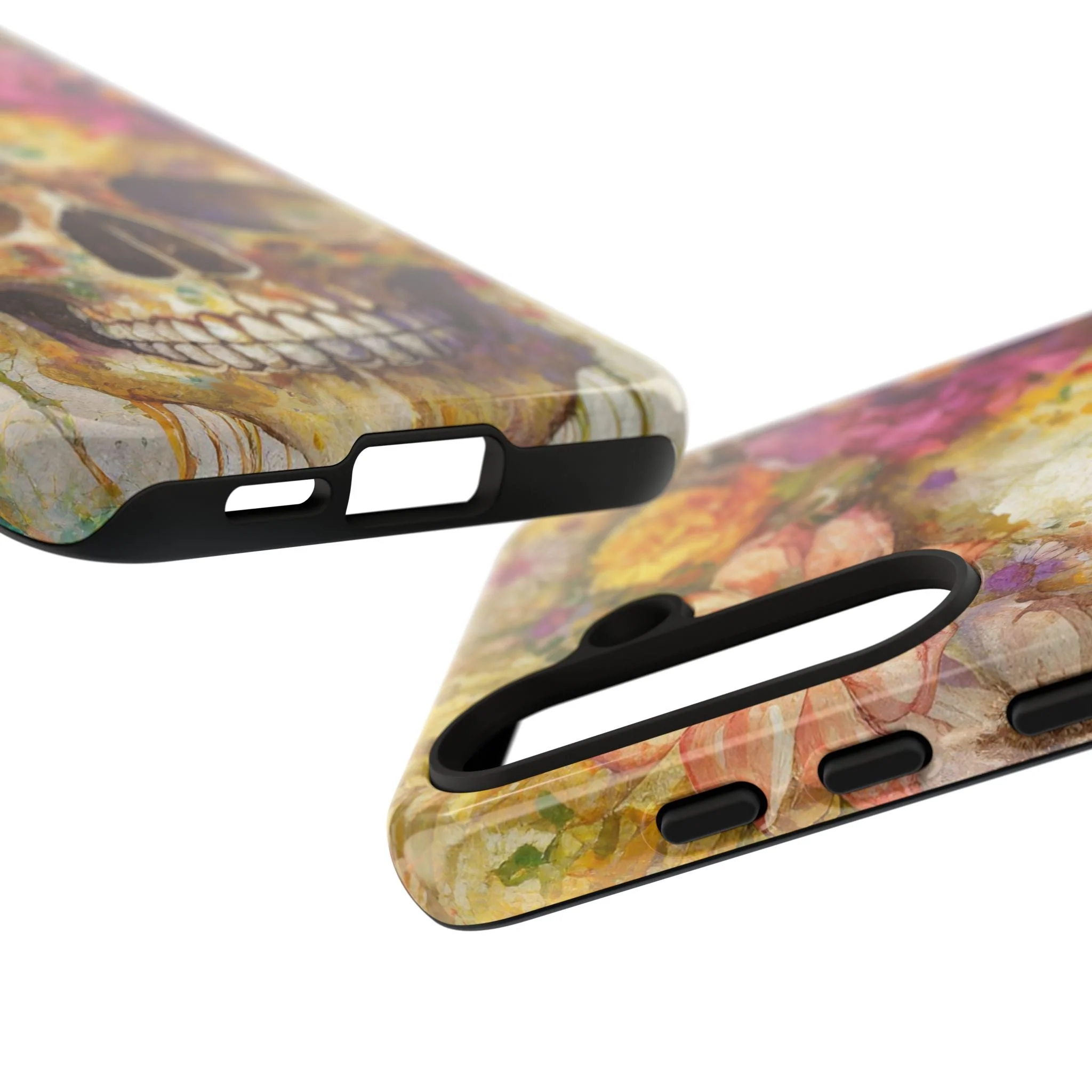 Unique Floral Skull Tough Phone Case - Image 98