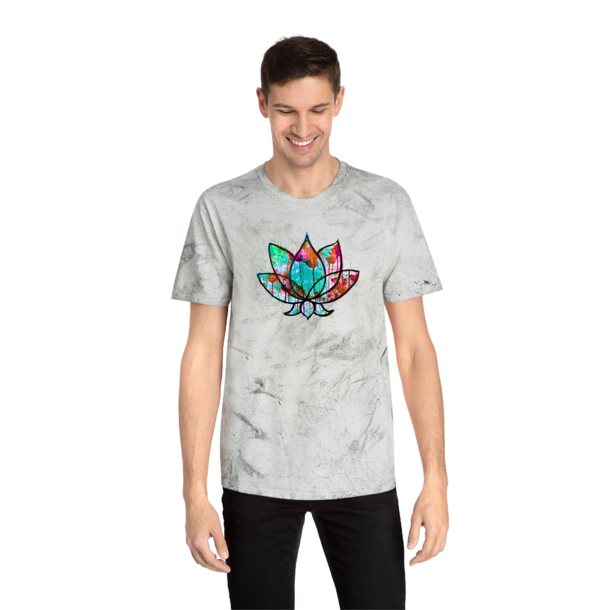 Unisex Lotus Bloom Industrial Dye Premium T-Shirt - Image 5