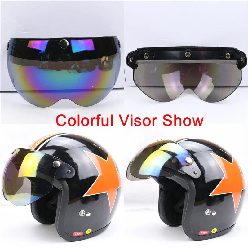 Universal 3-Snap Visor for Open-Face Motorcycle Helmet - Image 16