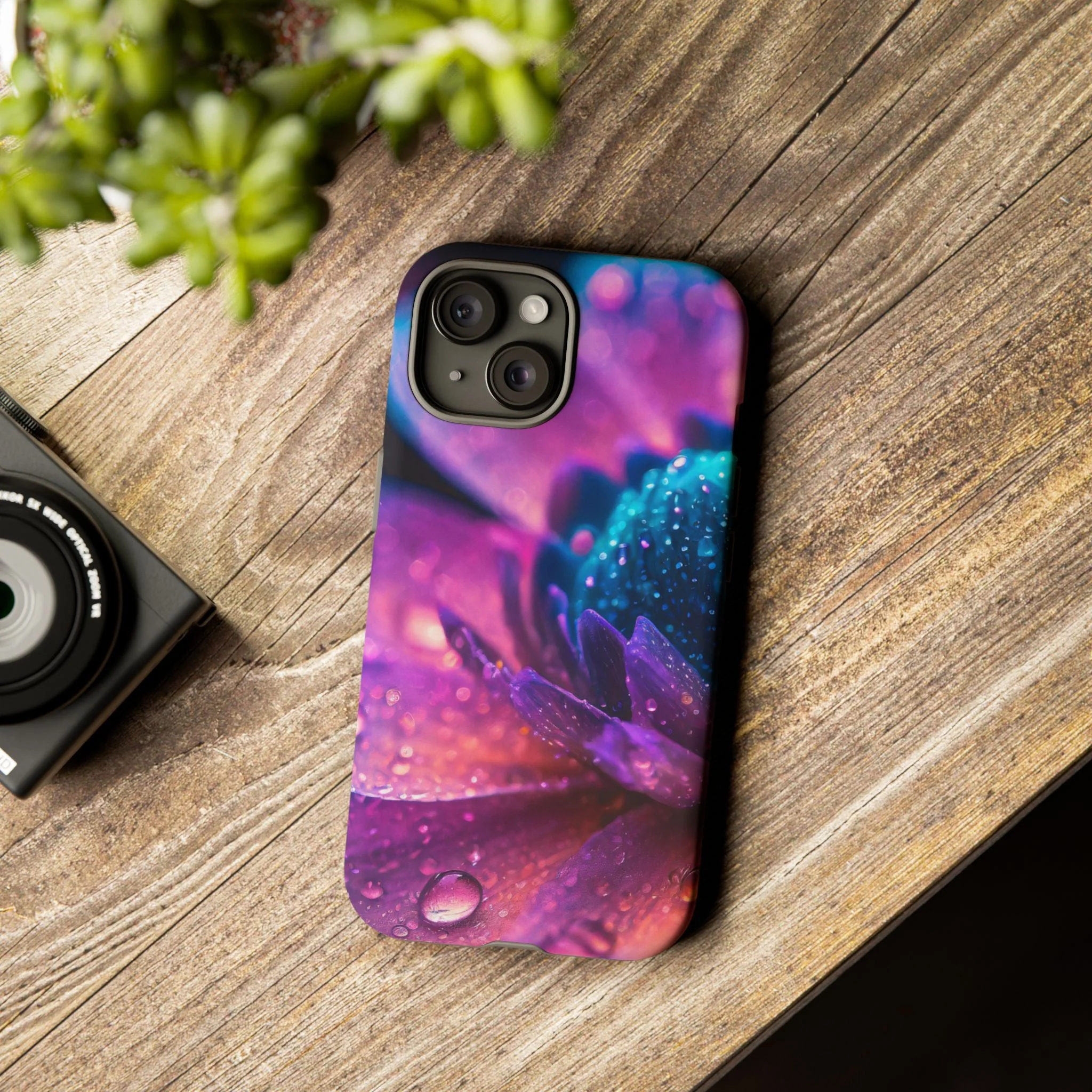 Vibrant Blue And Purple Flower Tough Phone Case - Image 84