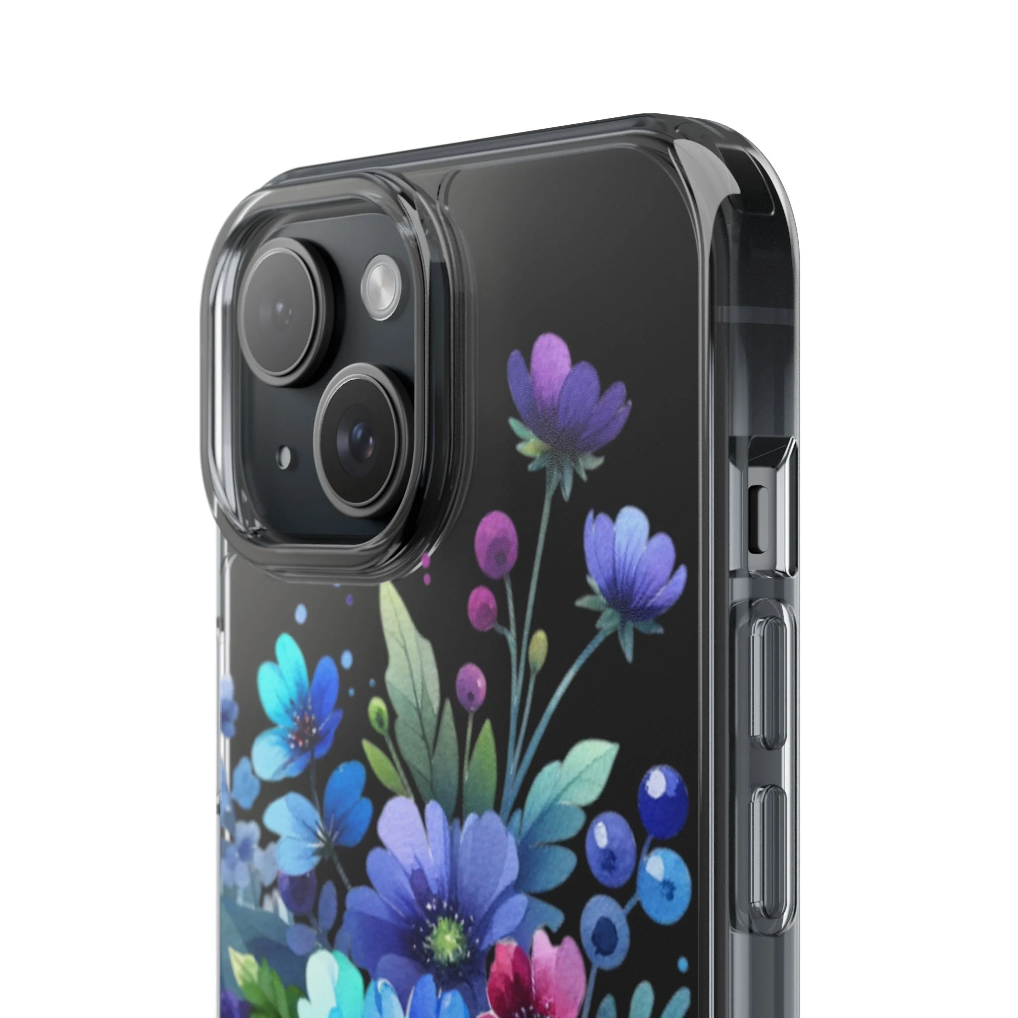 Vibrant Blue Floral Clear Phone Case - Image 27