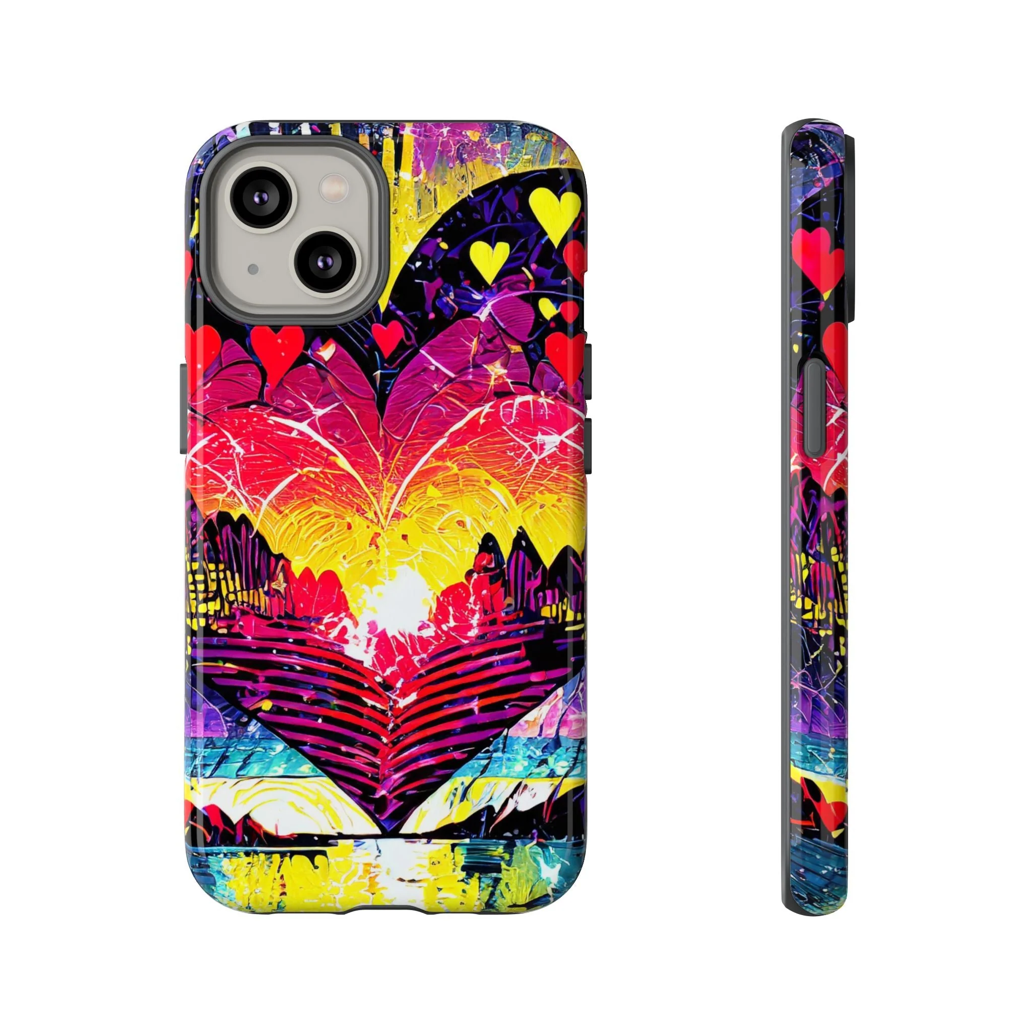 Vibrant Heart Sunset Tough Phone Case - Image 25