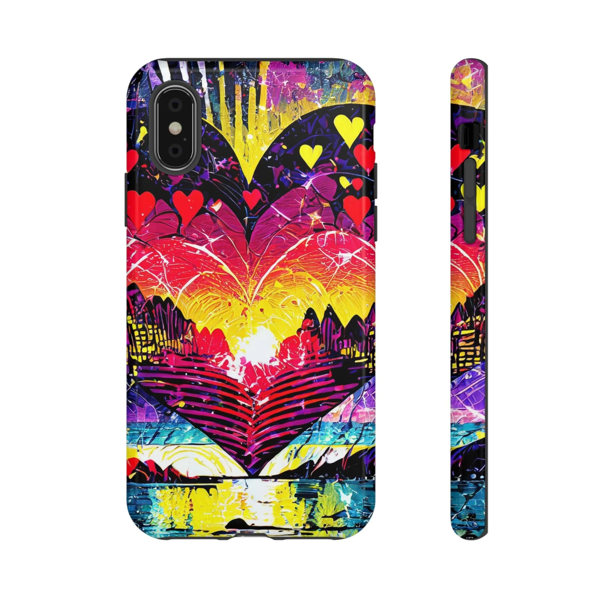 Vibrant Heart Sunset Tough Phone Case - Image 3