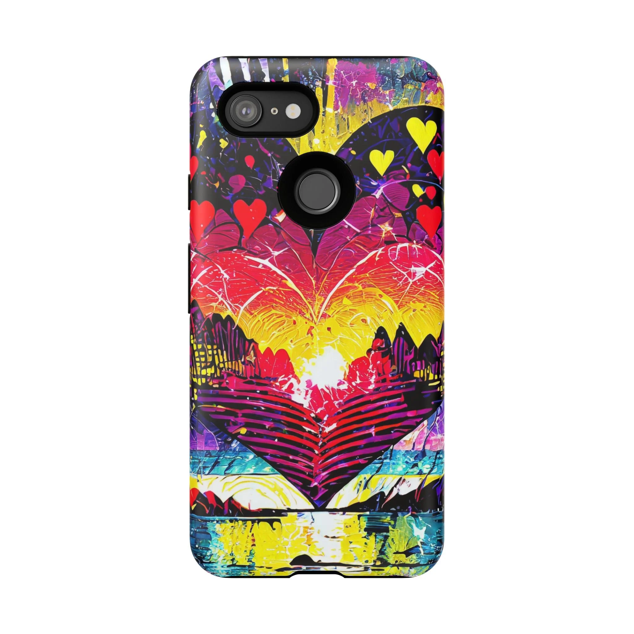 Vibrant Heart Sunset Tough Phone Case - Image 44