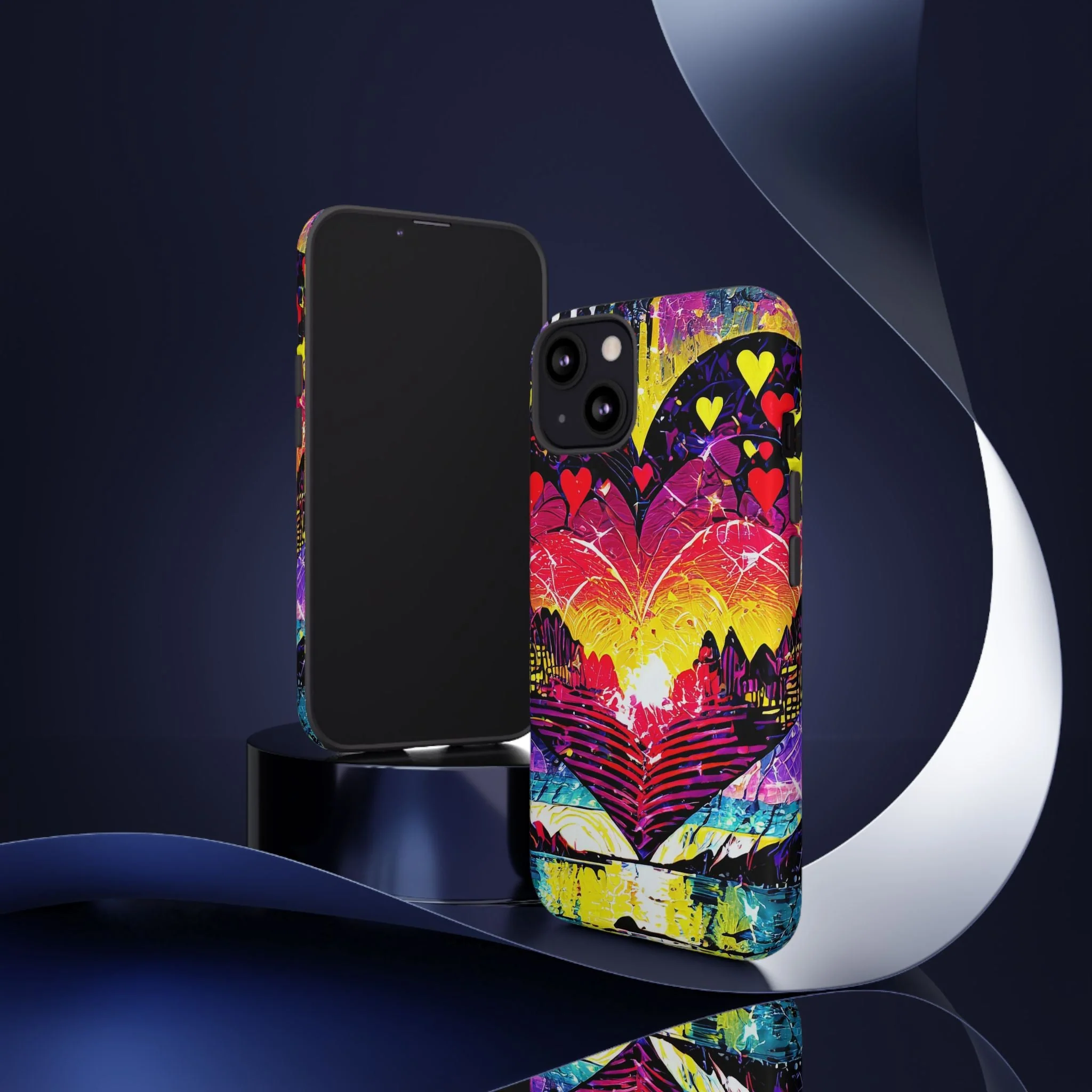 Vibrant Heart Sunset Tough Phone Case - Image 52