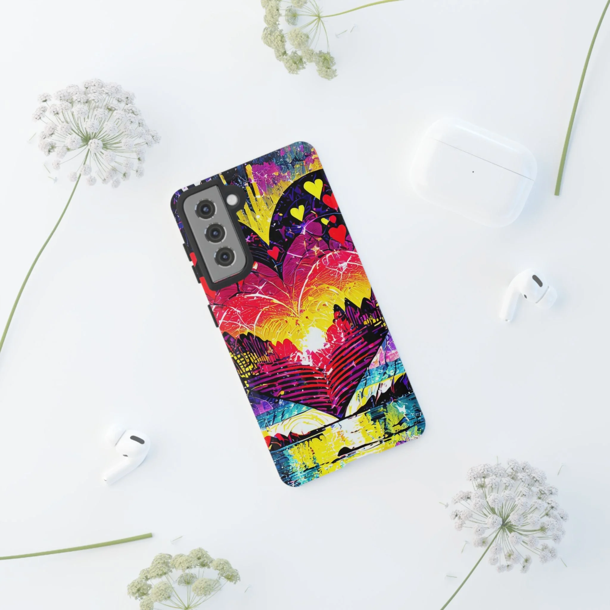 Vibrant Heart Sunset Tough Phone Case - Image 53