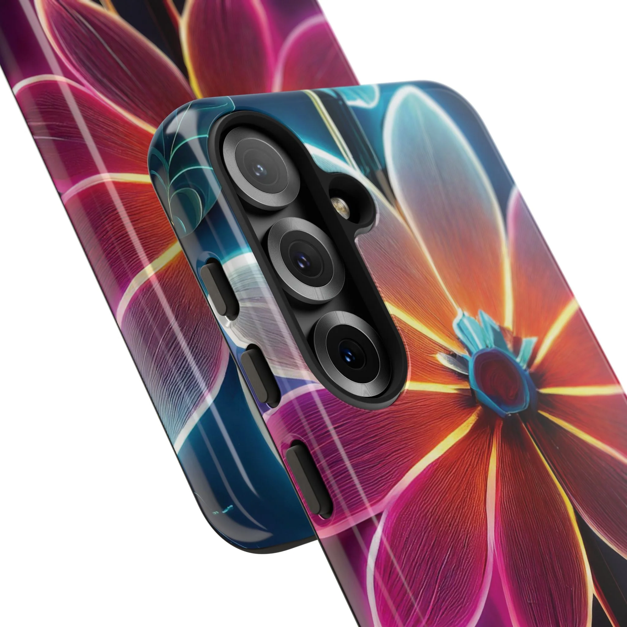 Vibrant Neon Flowers Tough Phone Case - Image 109