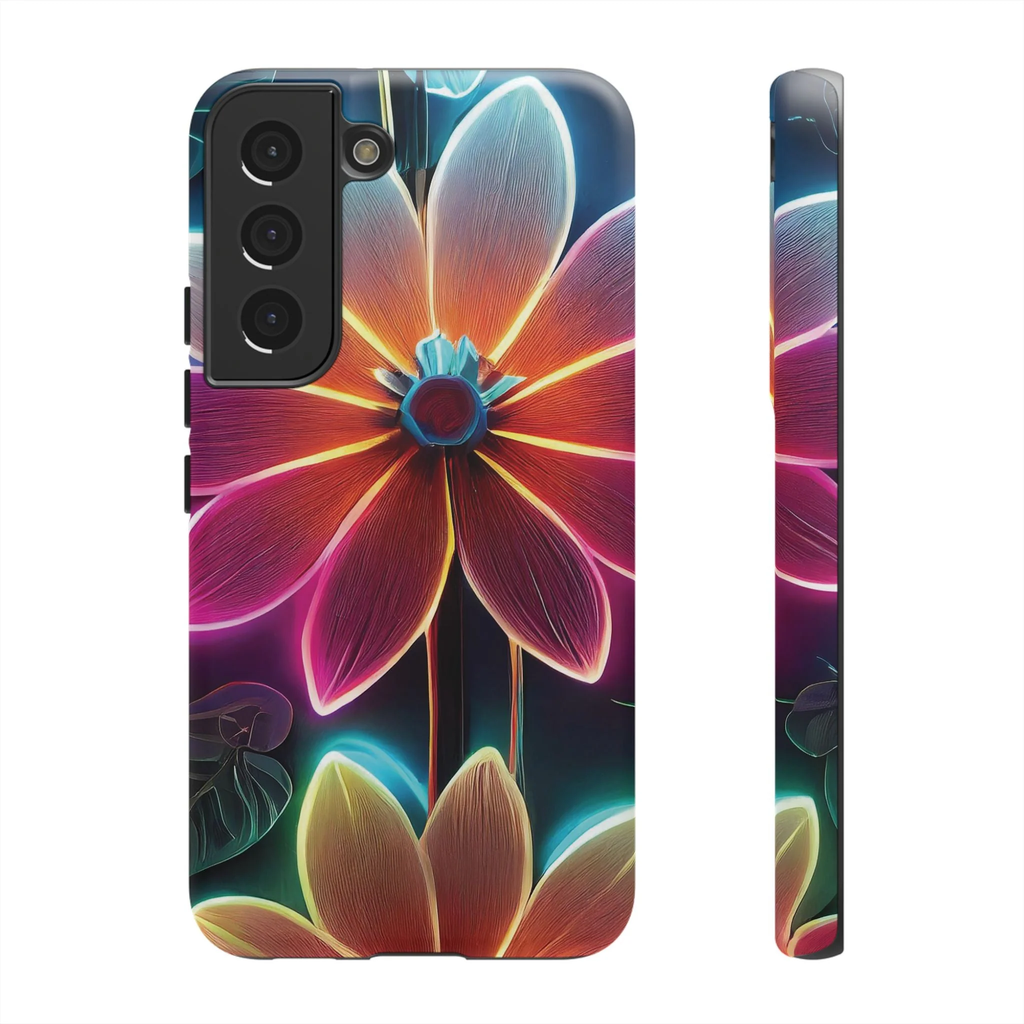 Vibrant Neon Flowers Tough Phone Case - Image 22