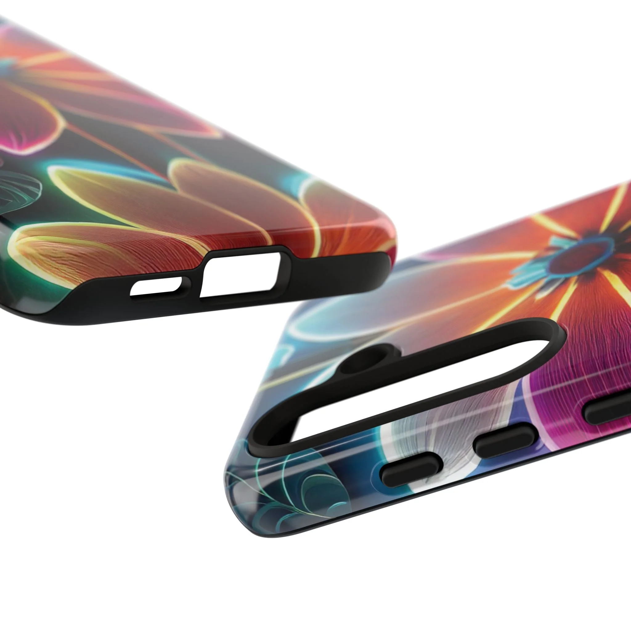 Vibrant Neon Flowers Tough Phone Case - Image 76