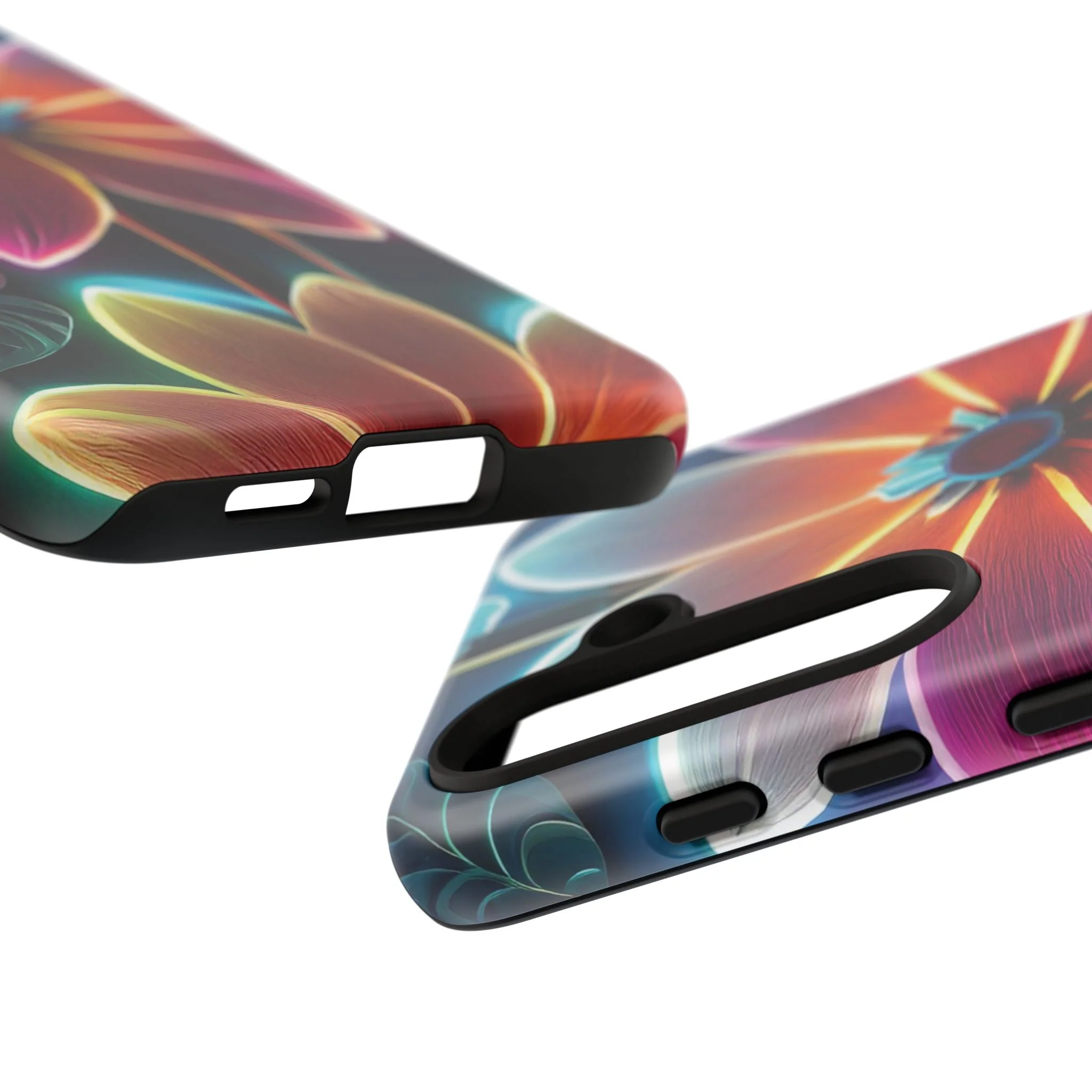 Vibrant Neon Flowers Tough Phone Case - Image 79
