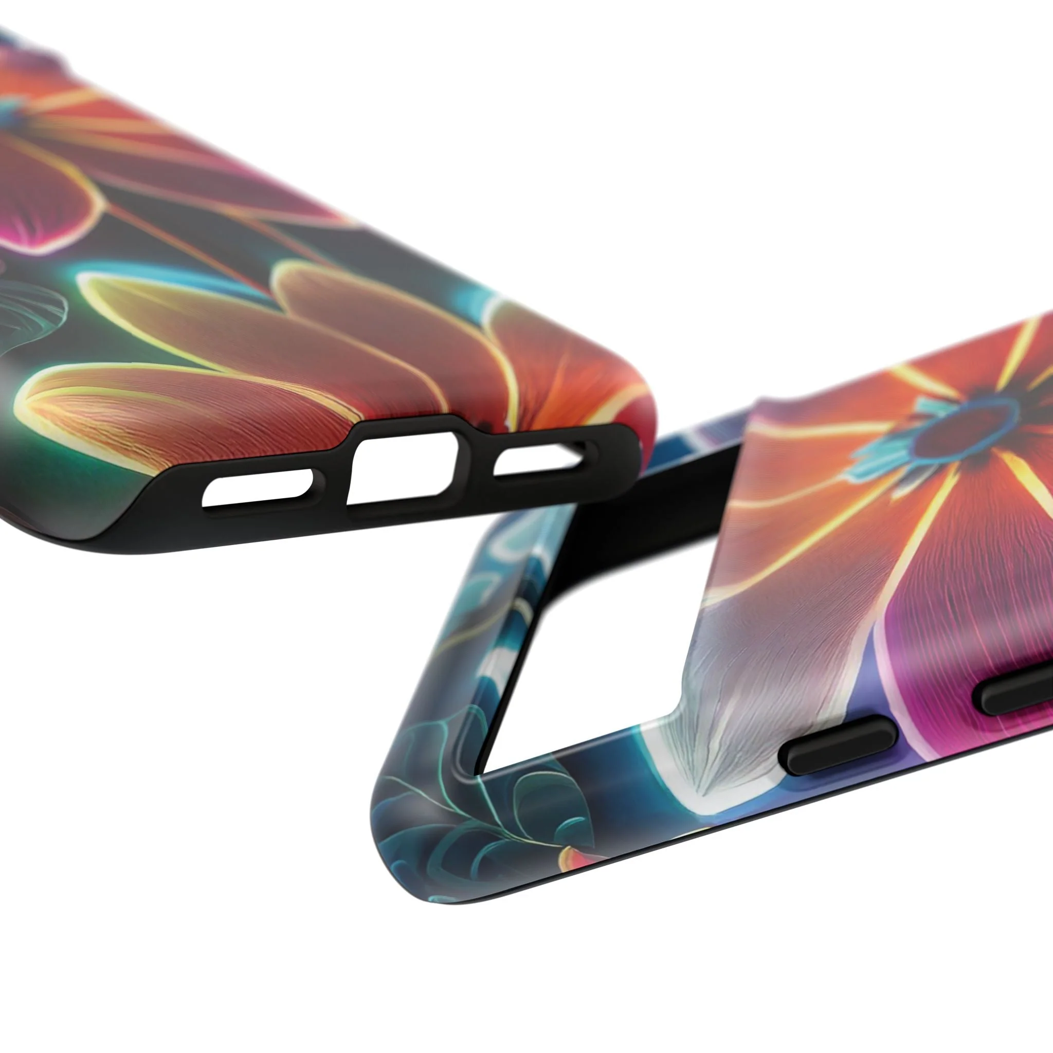 Vibrant Neon Flowers Tough Phone Case - Image 85
