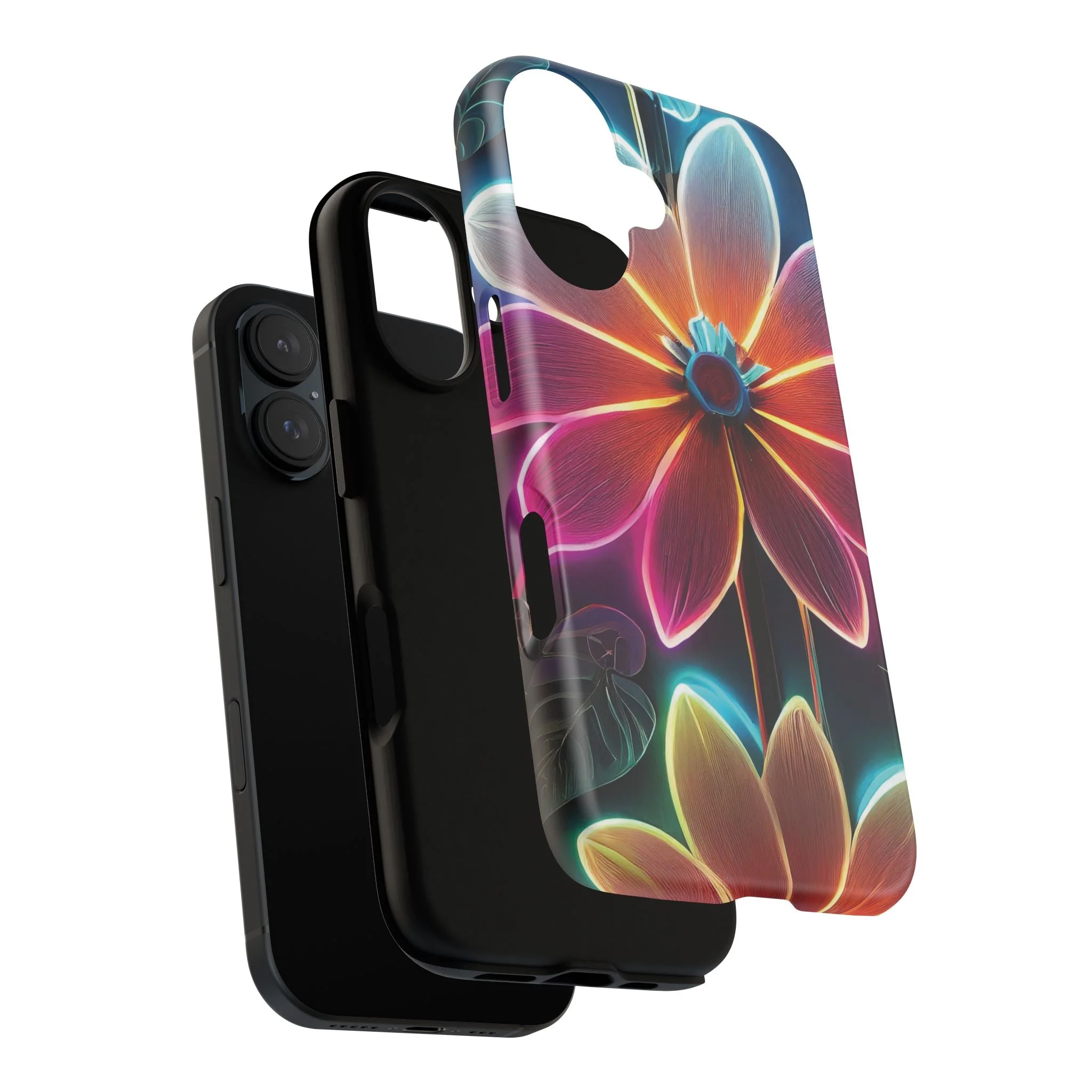 Vibrant Neon Flowers Tough Phone Case - Image 91