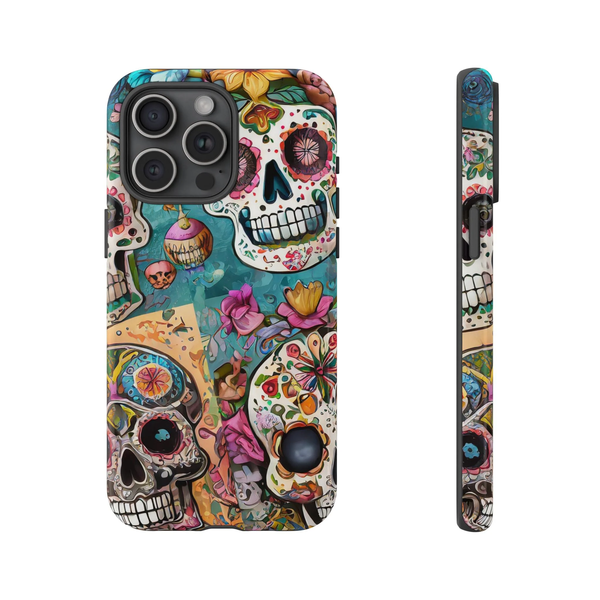 Vibrant Sugar Skull Tough Phone Case - Image 17
