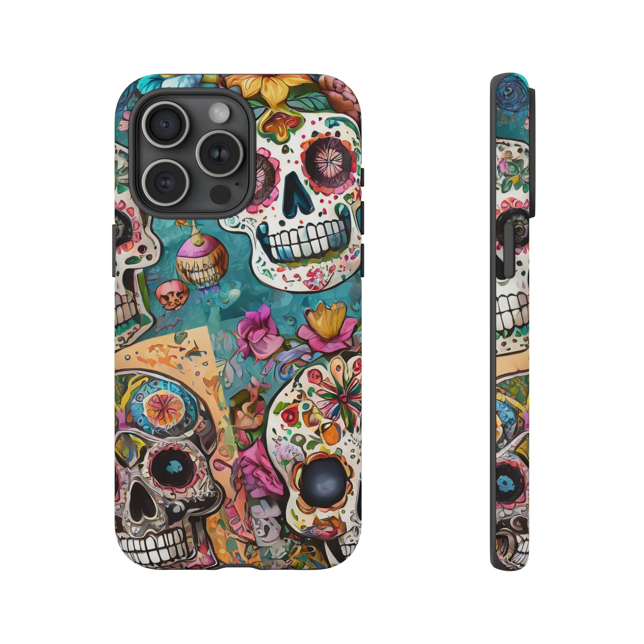 Vibrant Sugar Skull Tough Phone Case - Image 18