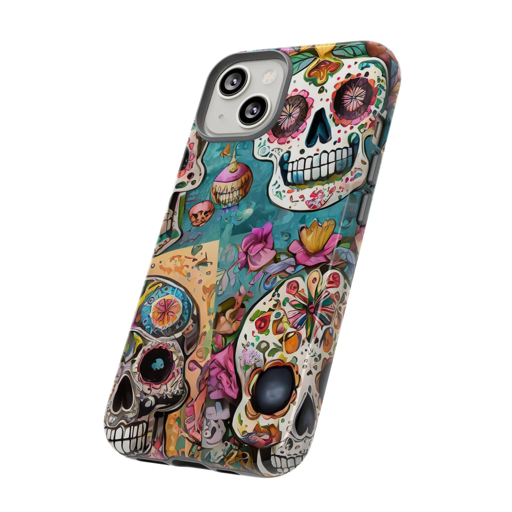 Vibrant Sugar Skull Tough Phone Case - Image 29