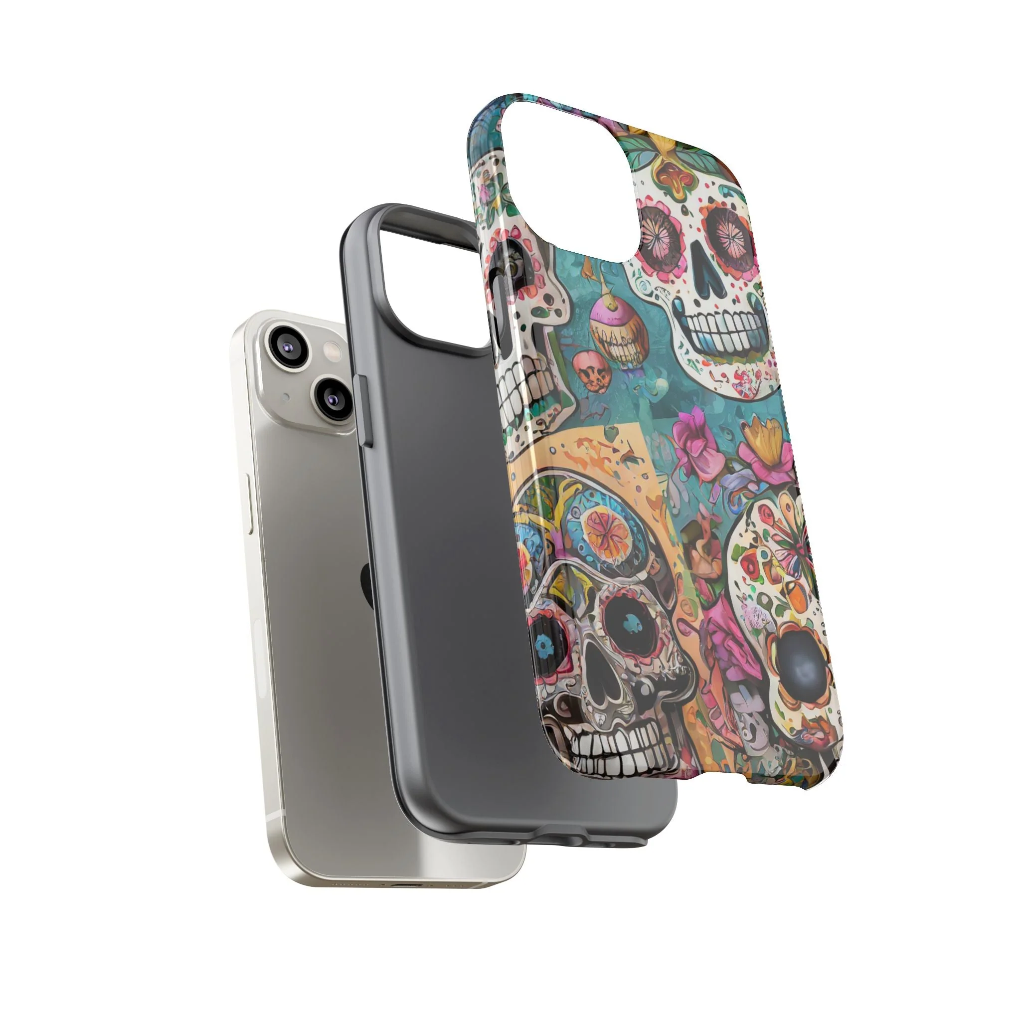 Vibrant Sugar Skull Tough Phone Case - Image 30