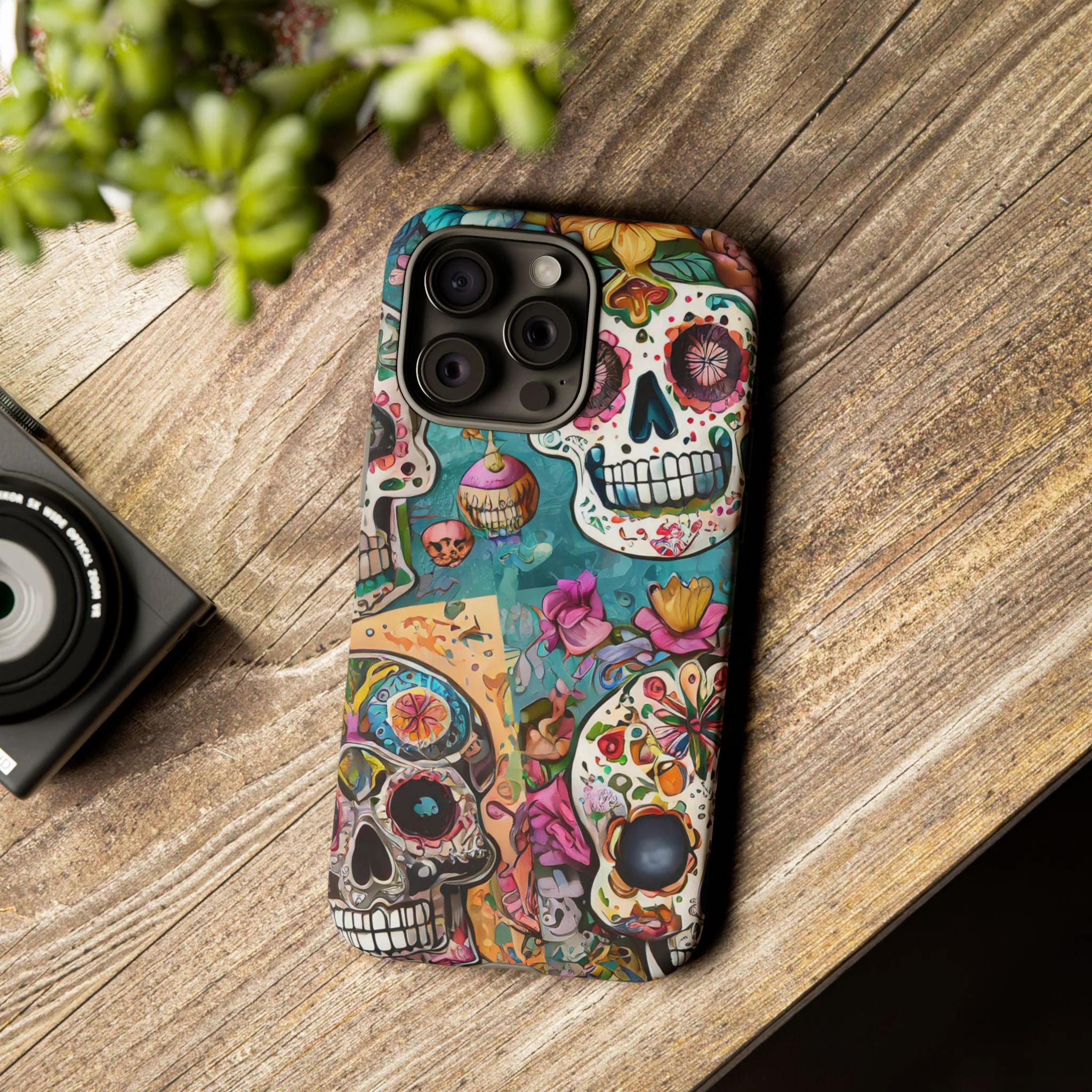Vibrant Sugar Skull Tough Phone Case - Image 52