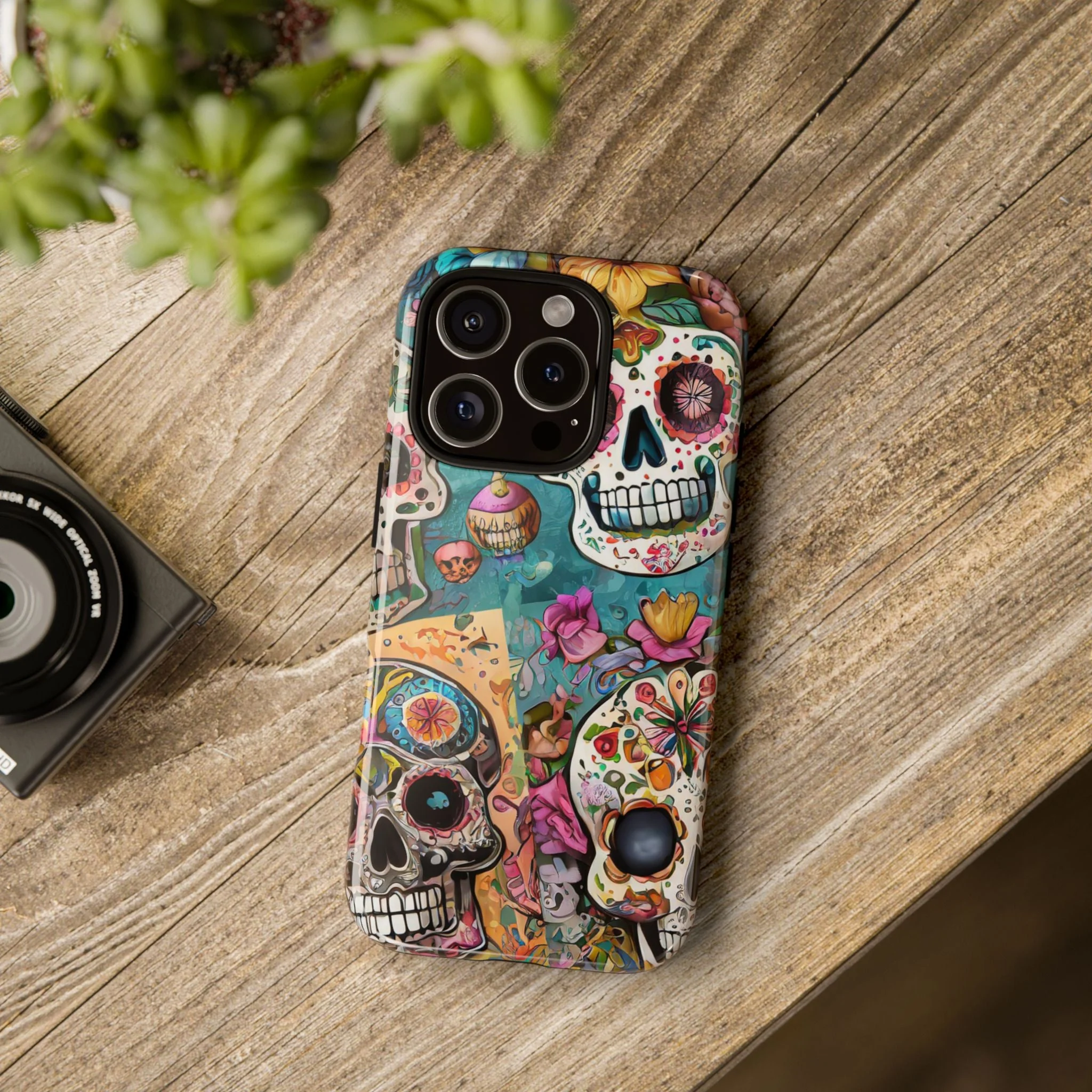 Vibrant Sugar Skull Tough Phone Case - Image 61