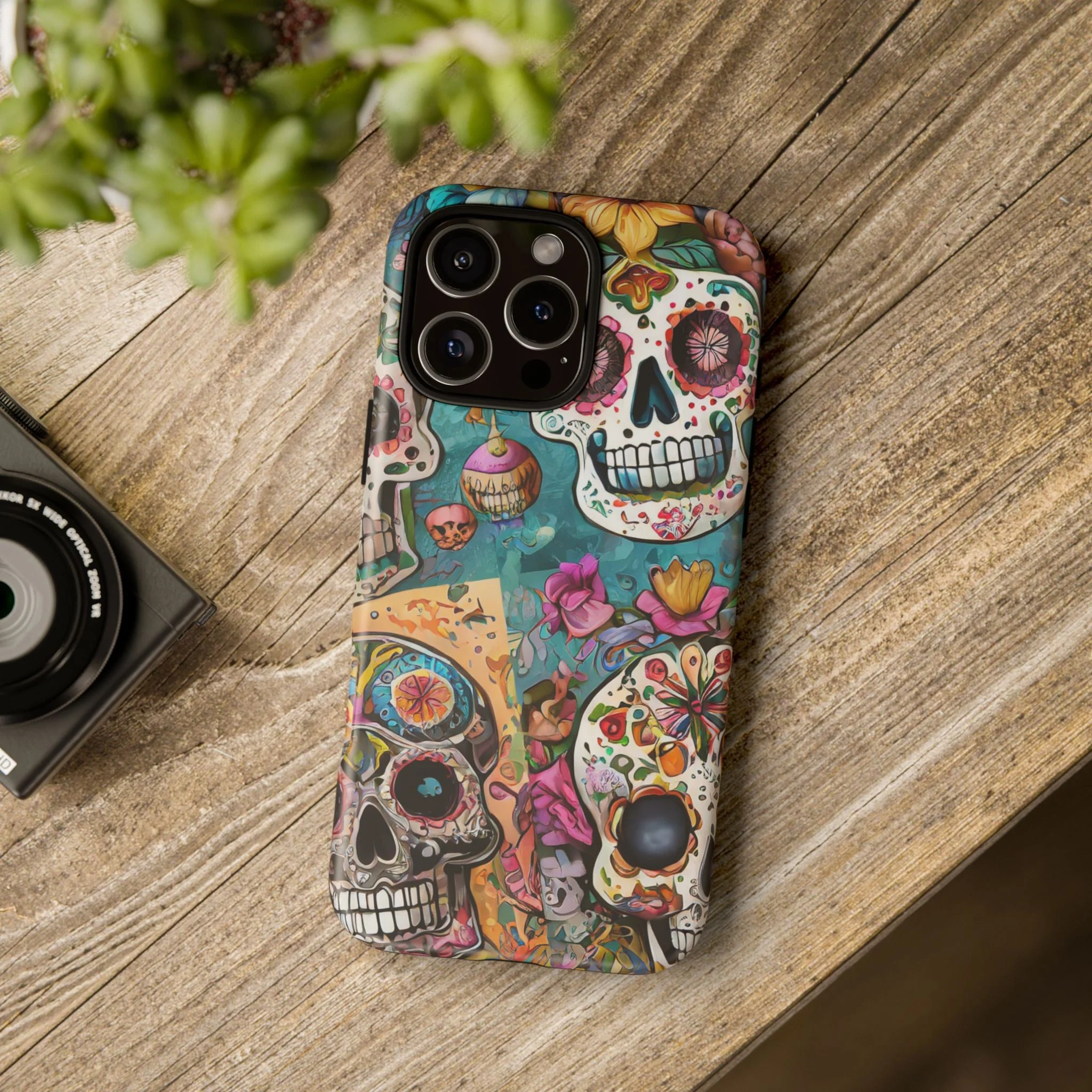 Vibrant Sugar Skull Tough Phone Case - Image 70