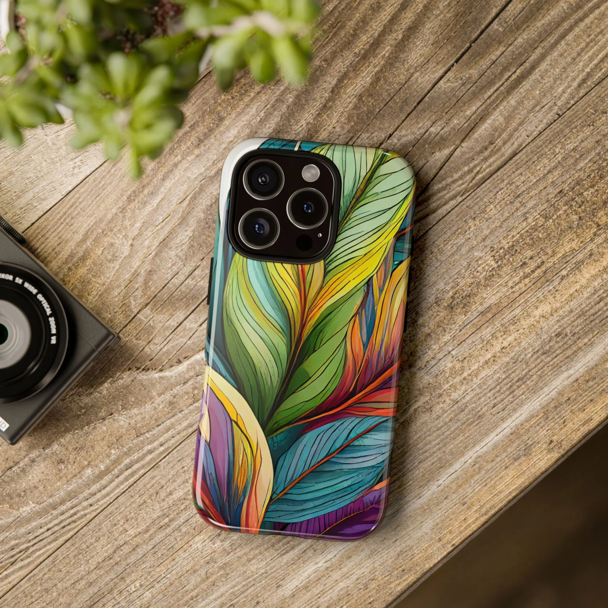 Vibrant Tropical Leaf Tough Phone Case - Image 105