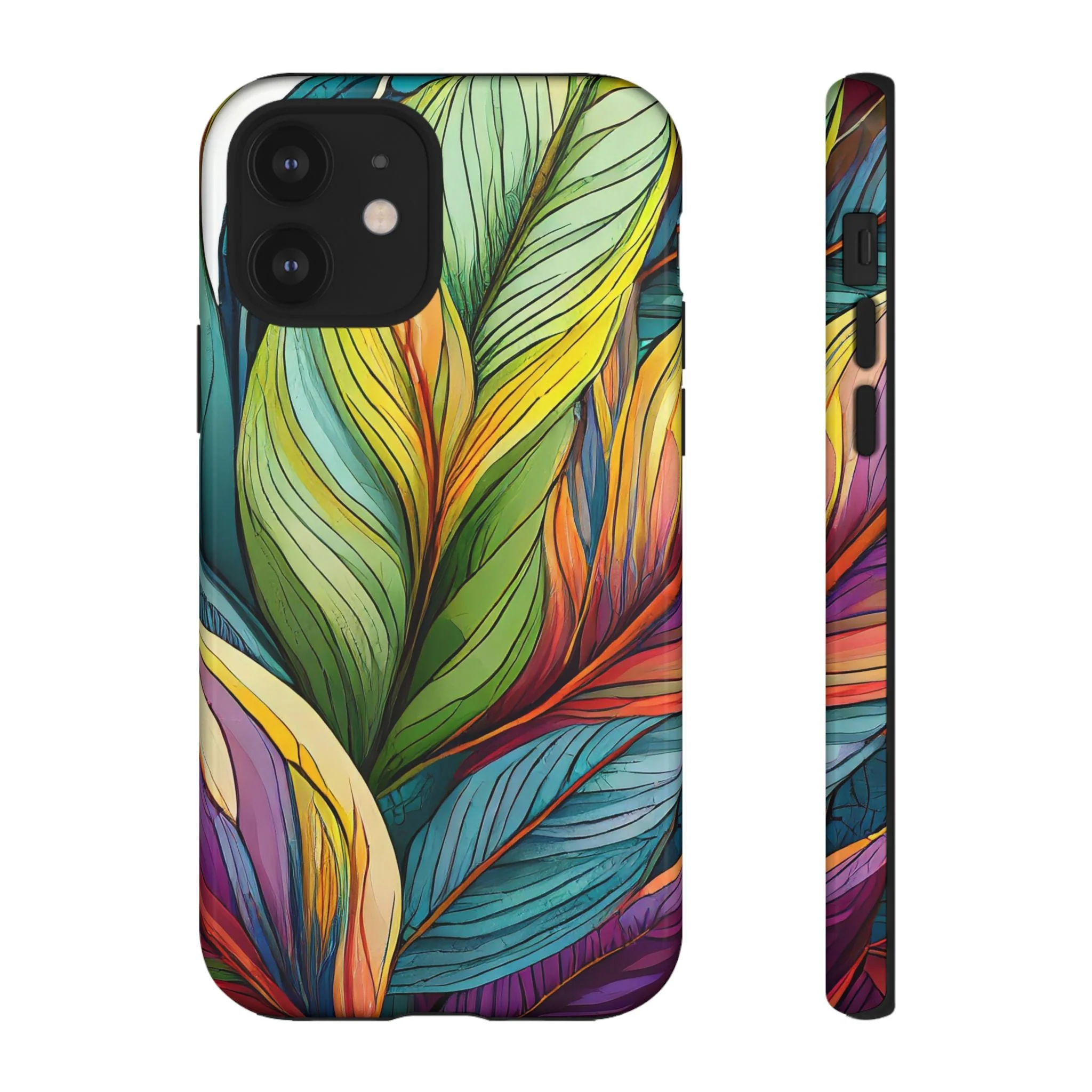 Vibrant Tropical Leaf Tough Phone Case - Image 11