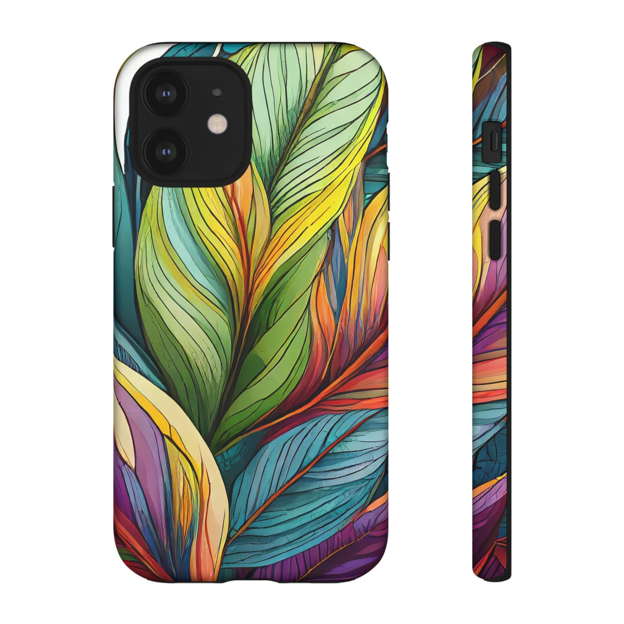 Vibrant Tropical Leaf Tough Phone Case - Image 12