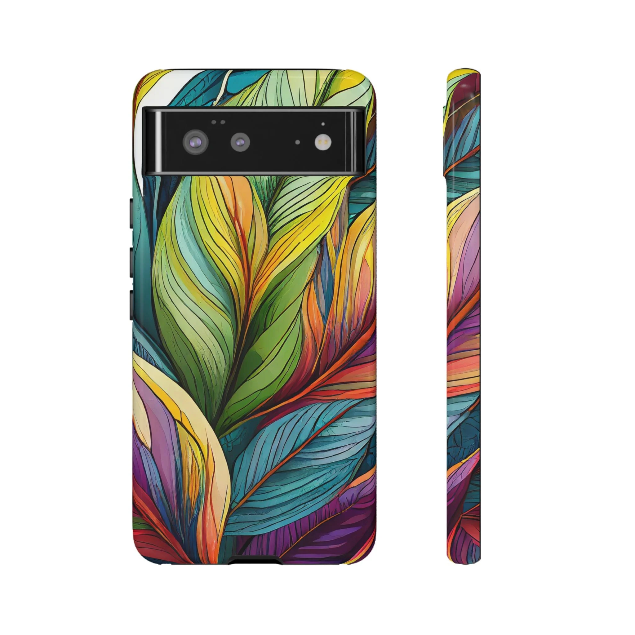 Vibrant Tropical Leaf Tough Phone Case - Image 17