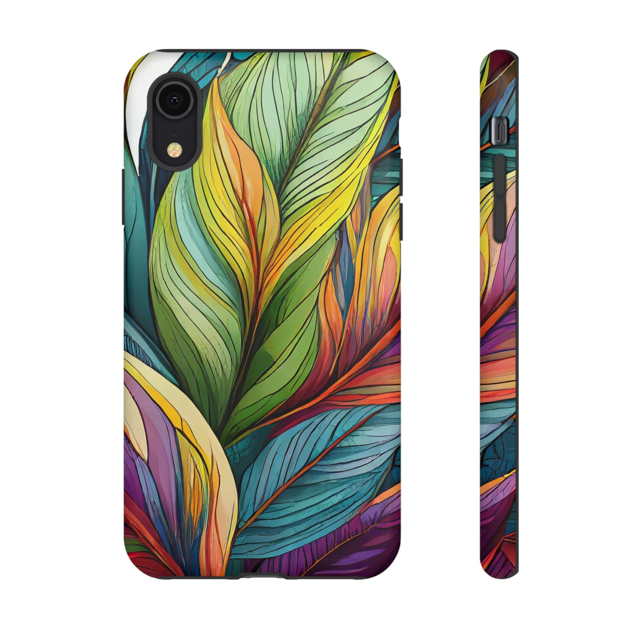 Vibrant Tropical Leaf Tough Phone Case - Image 2