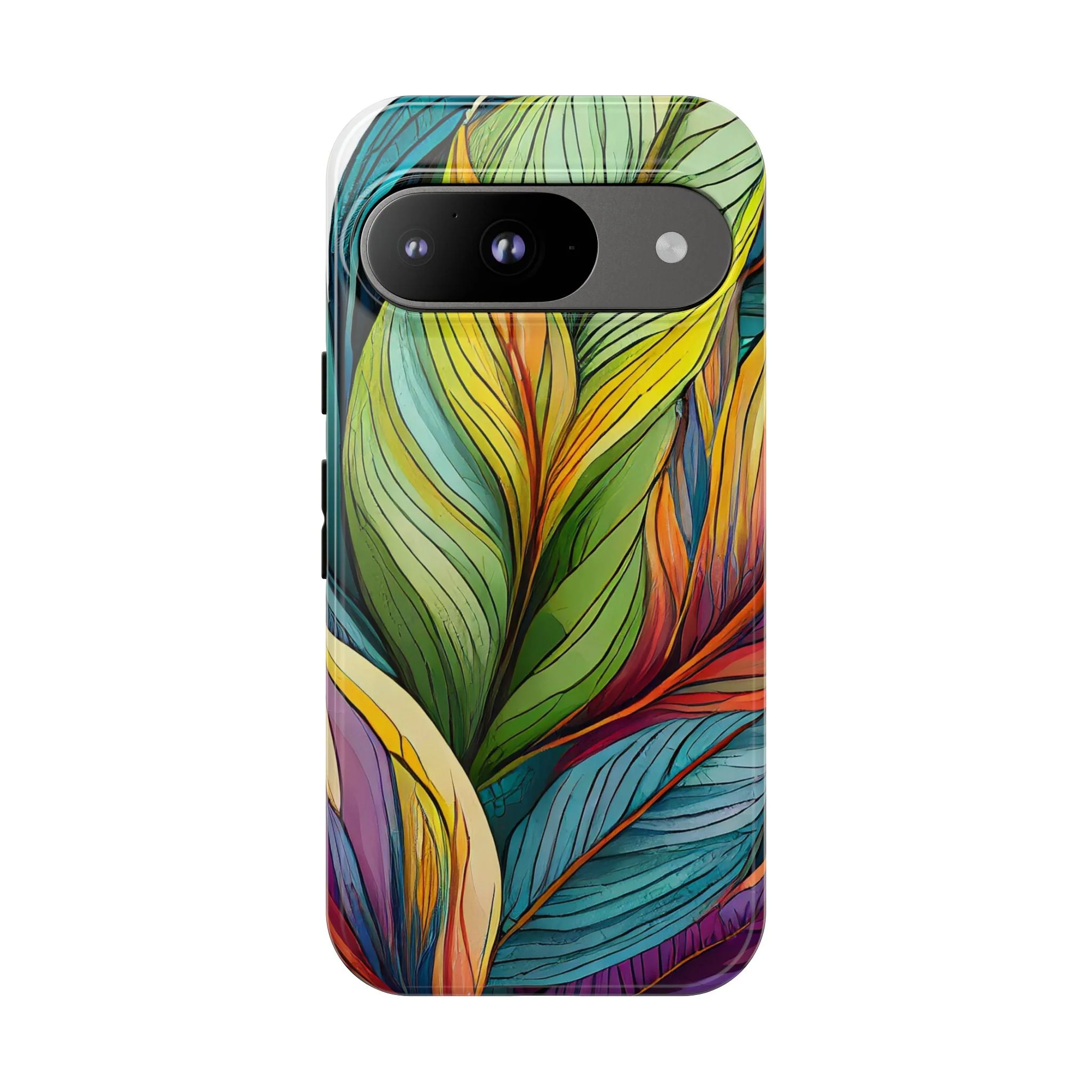 Vibrant Tropical Leaf Tough Phone Case - Image 41