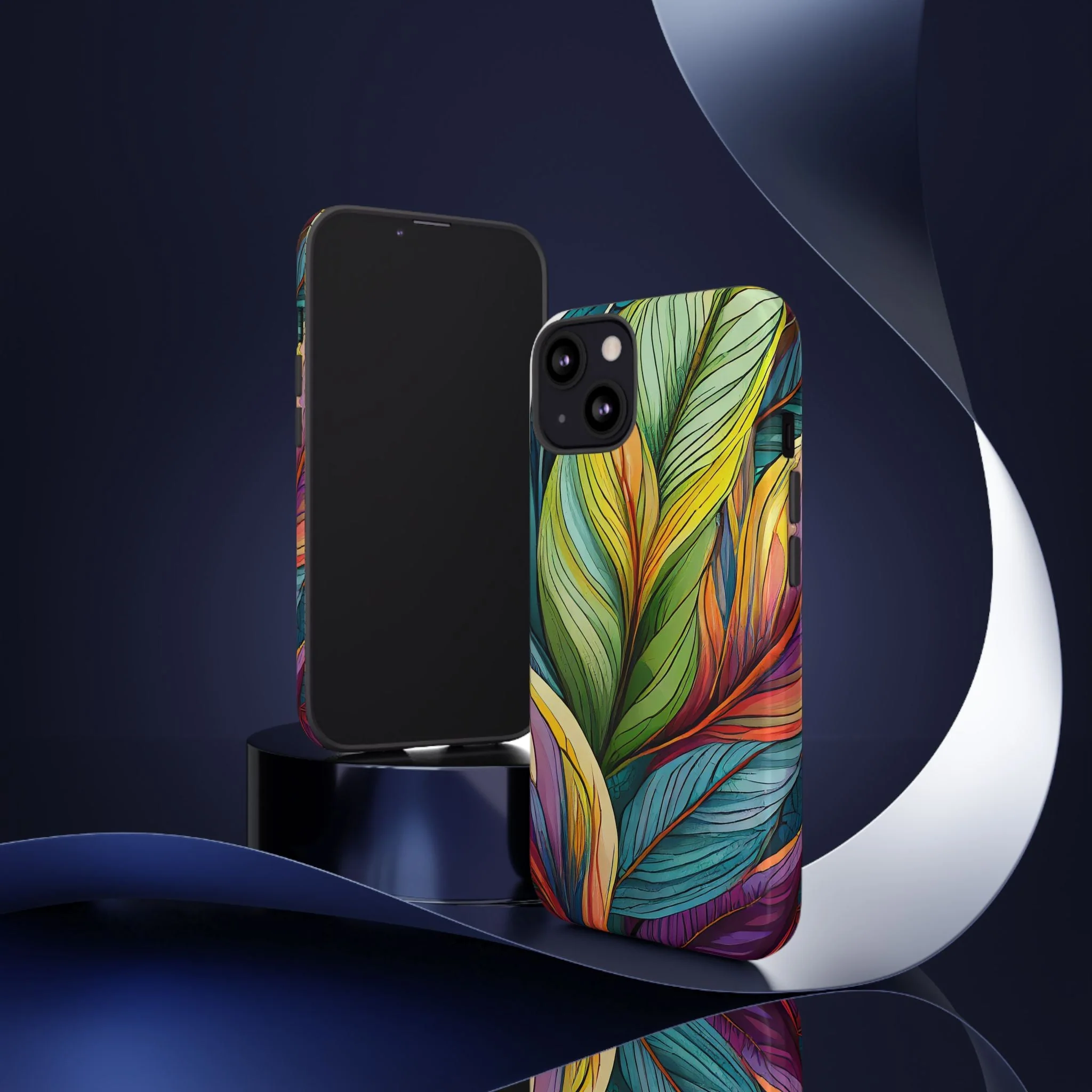 Vibrant Tropical Leaf Tough Phone Case - Image 51