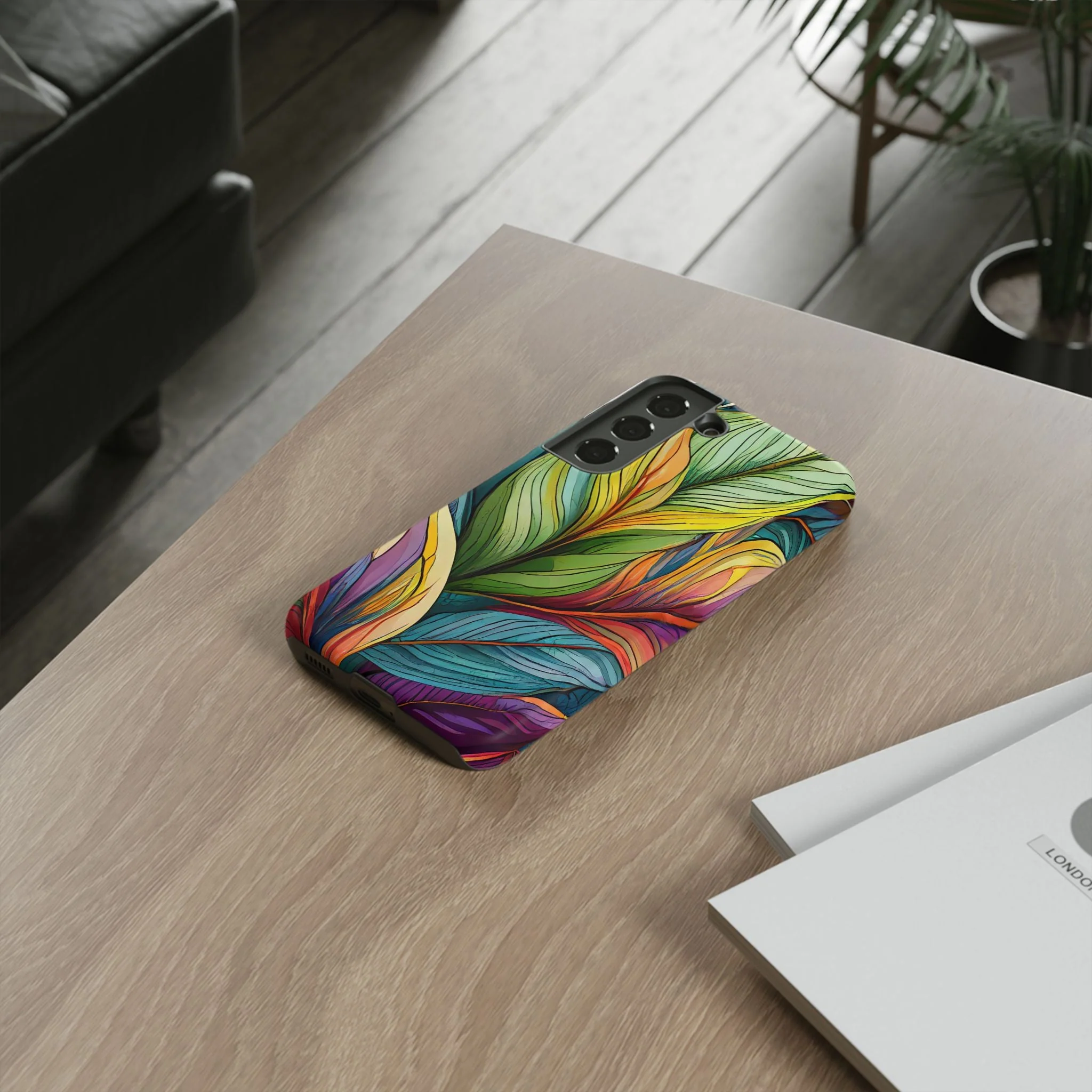 Vibrant Tropical Leaf Tough Phone Case - Image 58