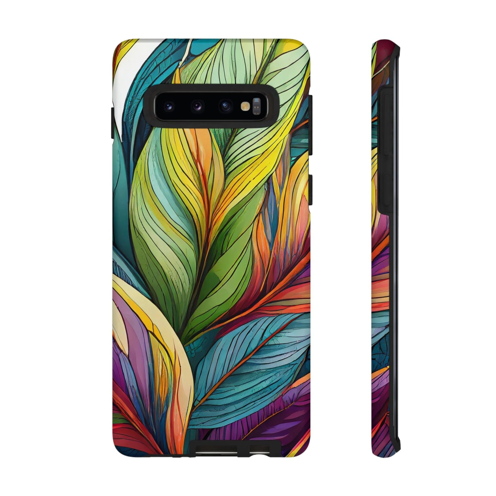 Vibrant Tropical Leaf Tough Phone Case - Image 6