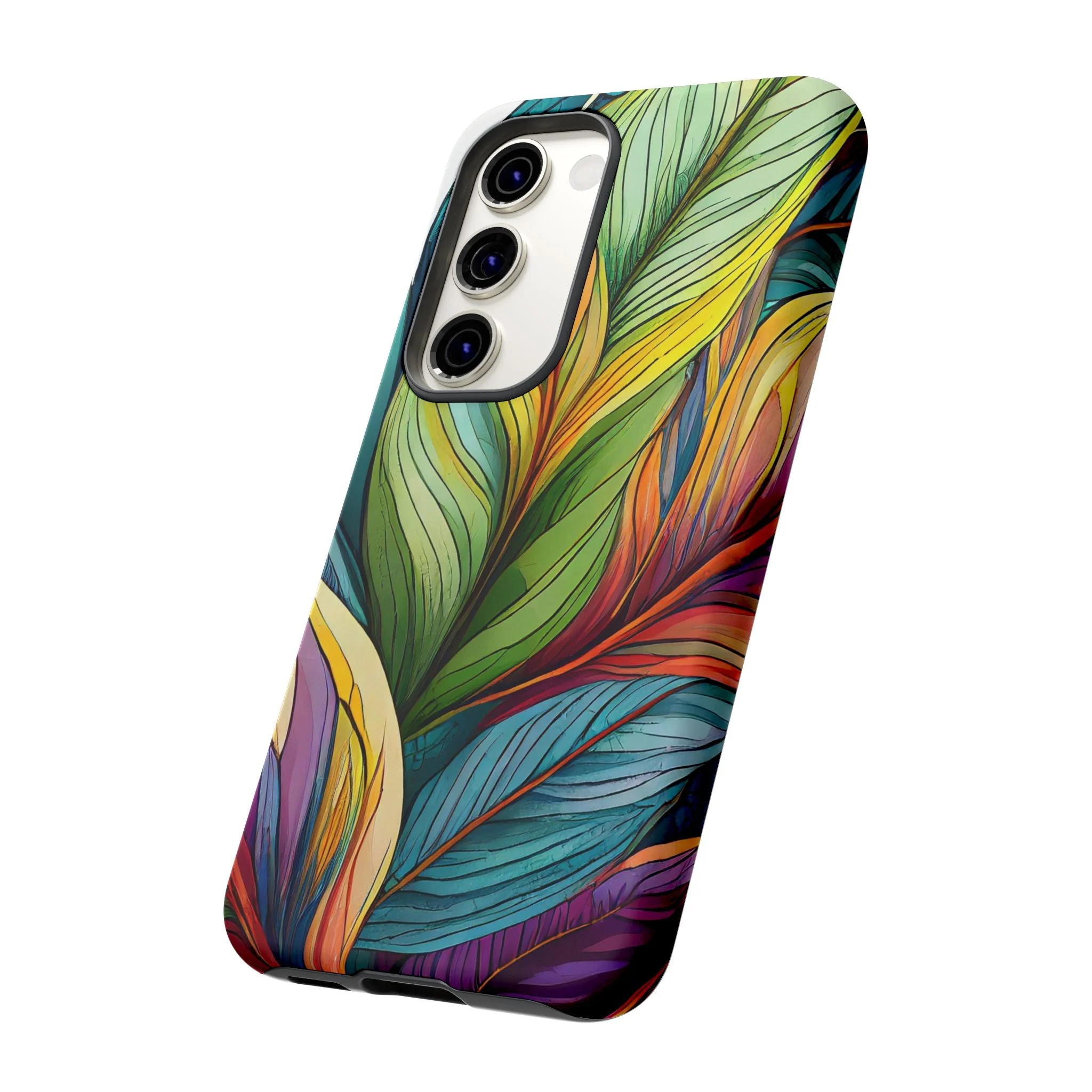 Vibrant Tropical Leaf Tough Phone Case - Image 68