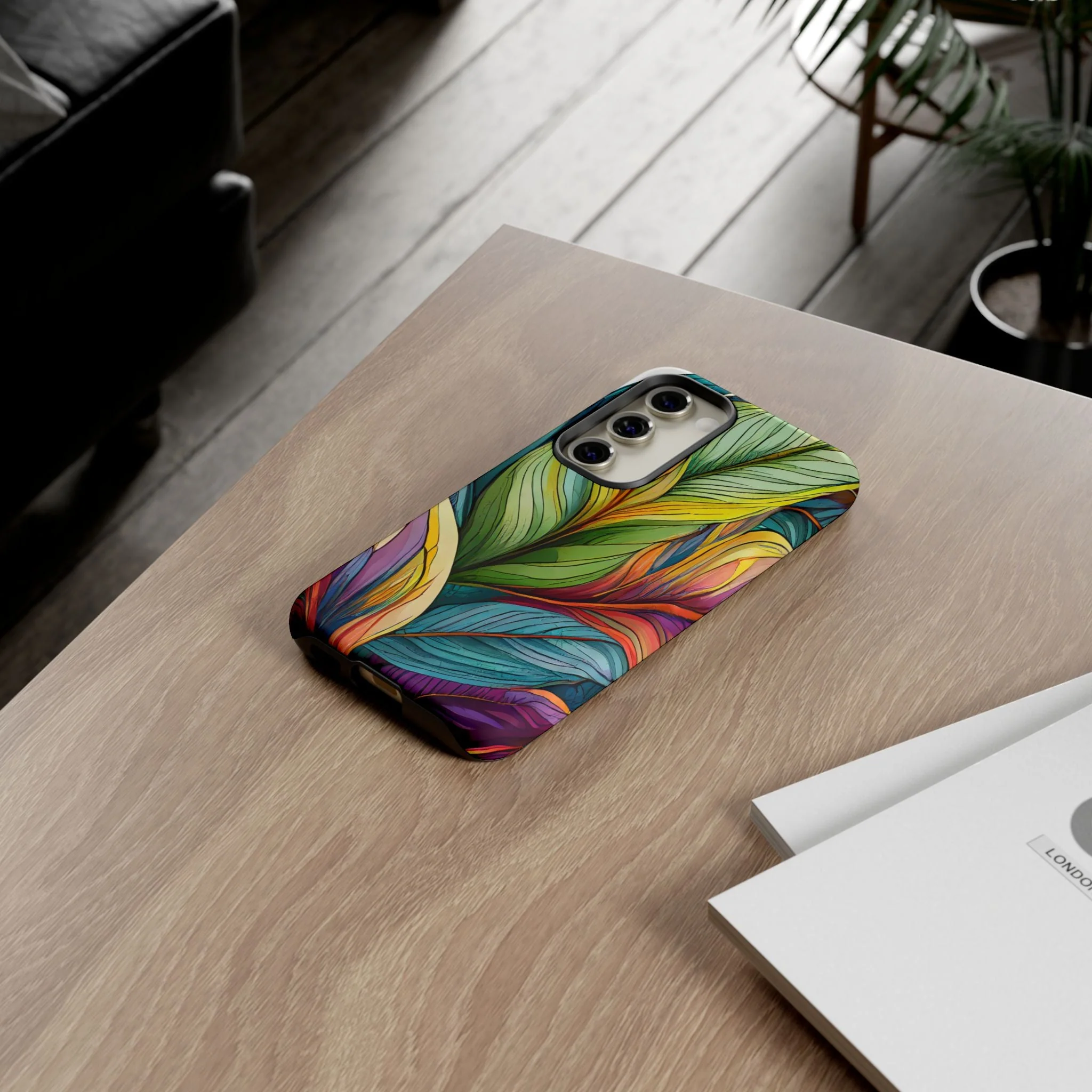 Vibrant Tropical Leaf Tough Phone Case - Image 70